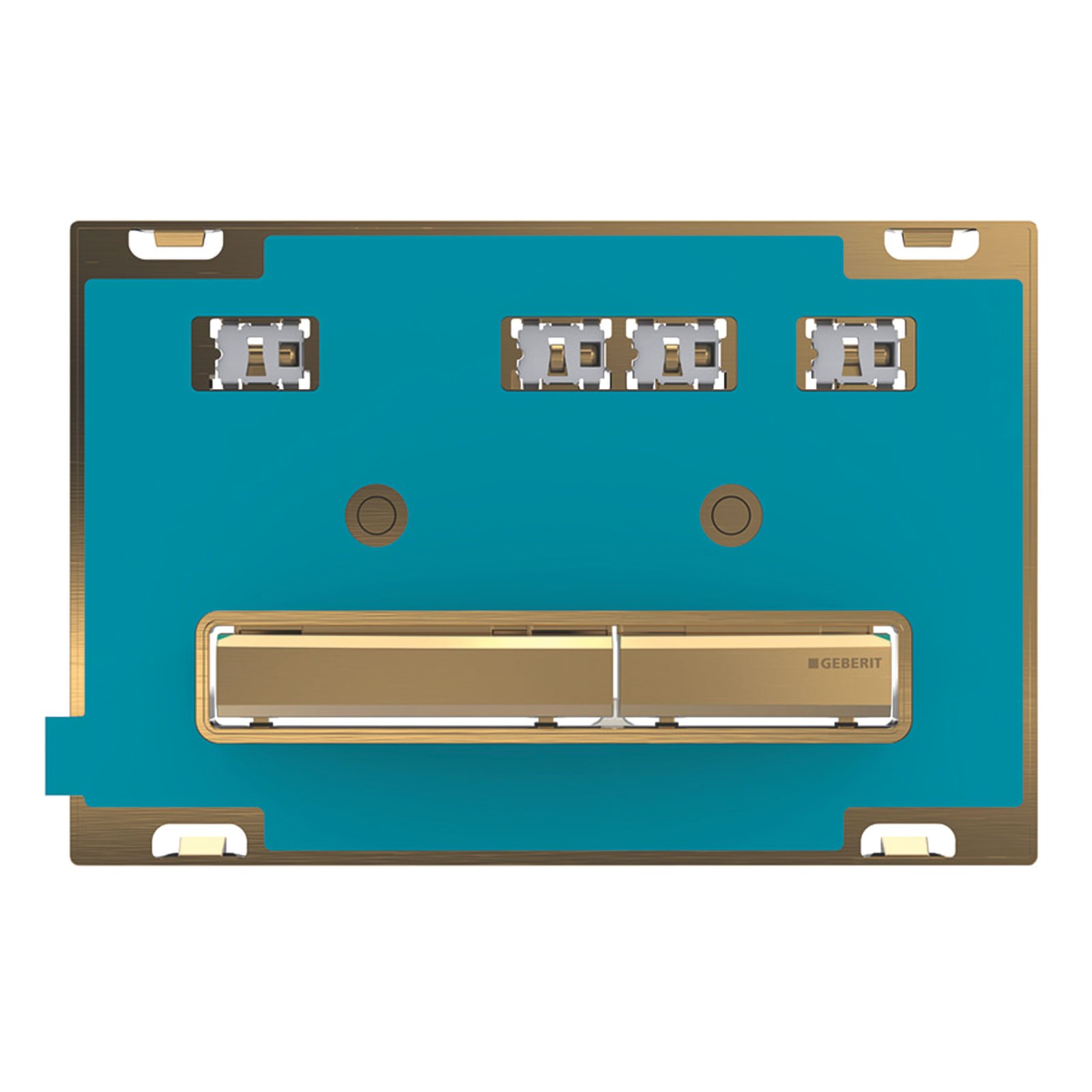 GEBERIT SIGMA50 BED.PL. 2-TOETS,SQUARE,MESSING/KLANTSPECIFIEK