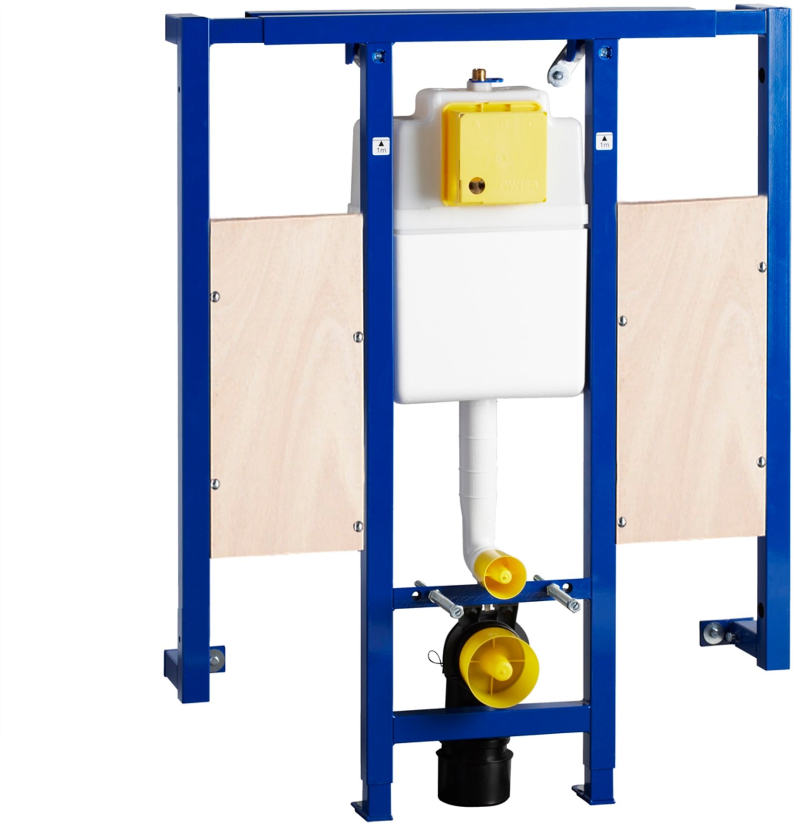 Wisa XS-L, Inbouwelement met frame, WC, met steunbeugelelementen, frontbediening, 1180-1380 x 890 x 140-200mm (HxBxD)