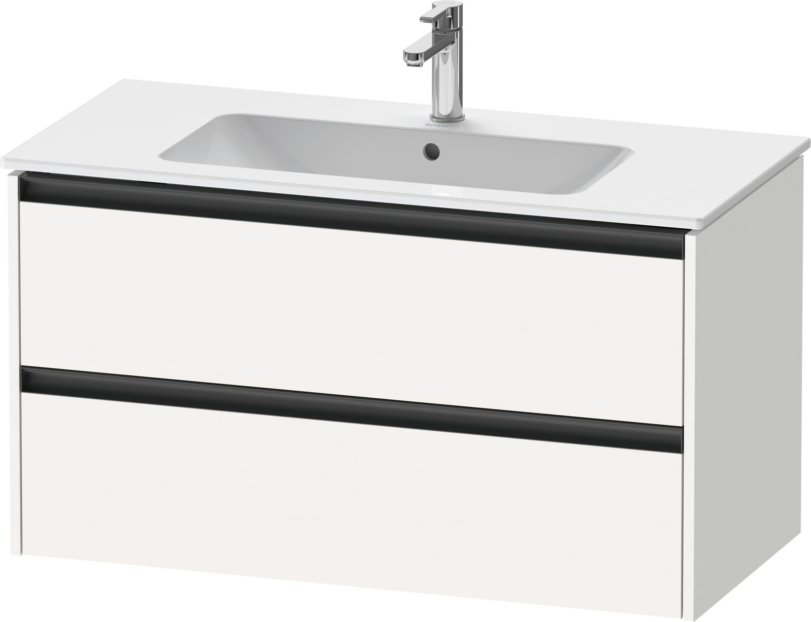 Duravit Ketho.2 Wastafelonderbouw hangend, Wit Mat, rechthoekig, aantal kleine lades: 2 – K25264018180000