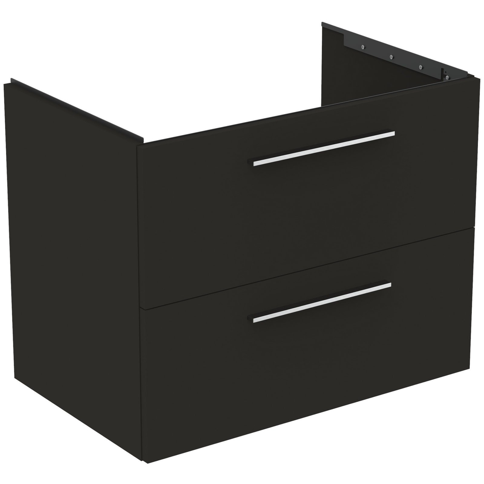 ideal standard i.life b wastafelmeubel 800x505x630mm voor vanity wastafel, 2 laden met softclose. zonder grepen. mat carbon grijs