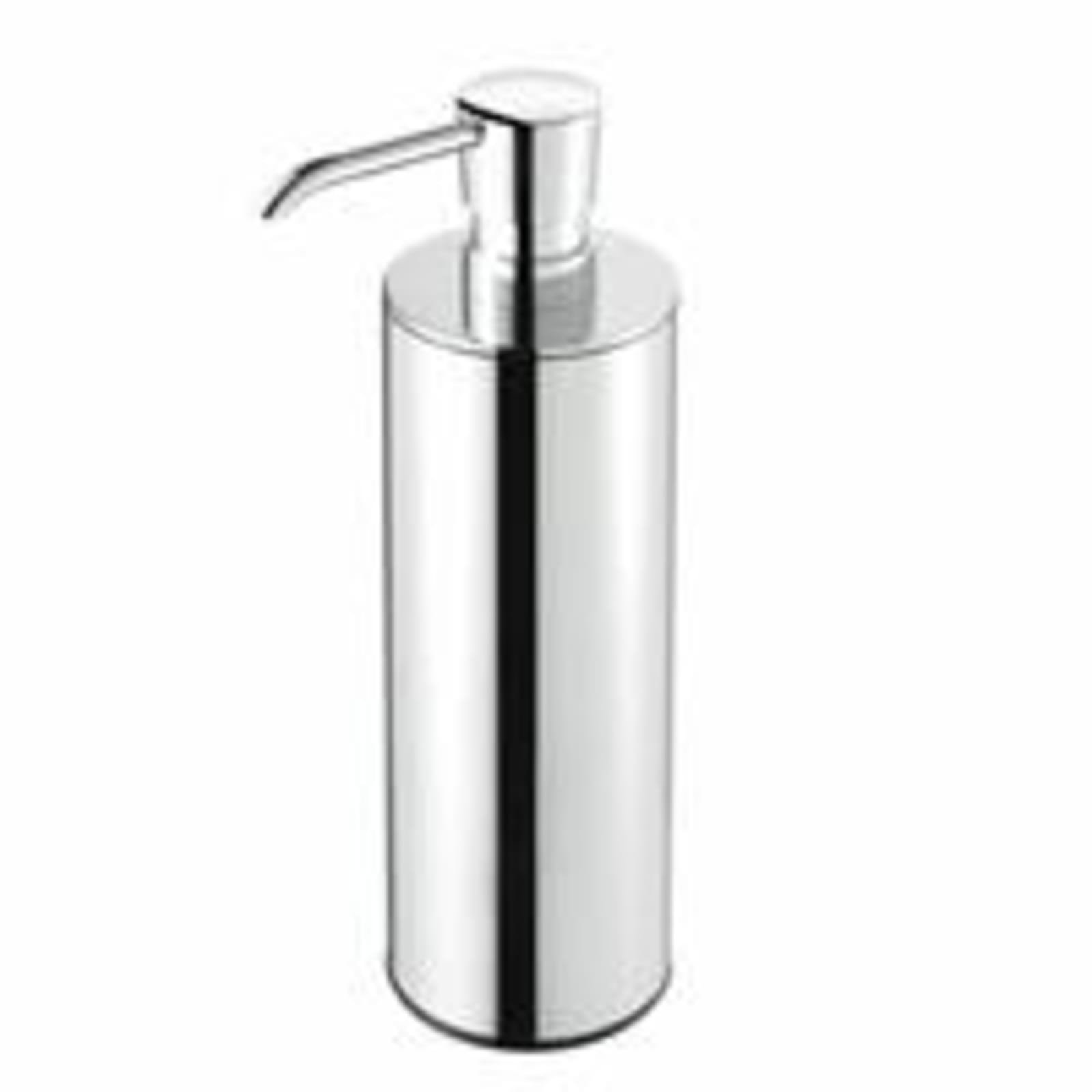 Geesa Nemox Chrome enkele ronde zeepdispenser, 250ml, kunststof flacon, rvs houder, hxbxd 197x61x91mm, glanzend chroom