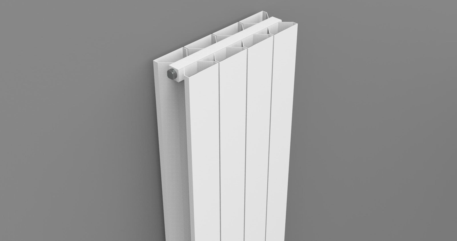 Thermrad Alustyle radiator 983W, recht, verticaal, 6 aansluitingen 1/2", hxlxd 2026x240x95mm, mat wit