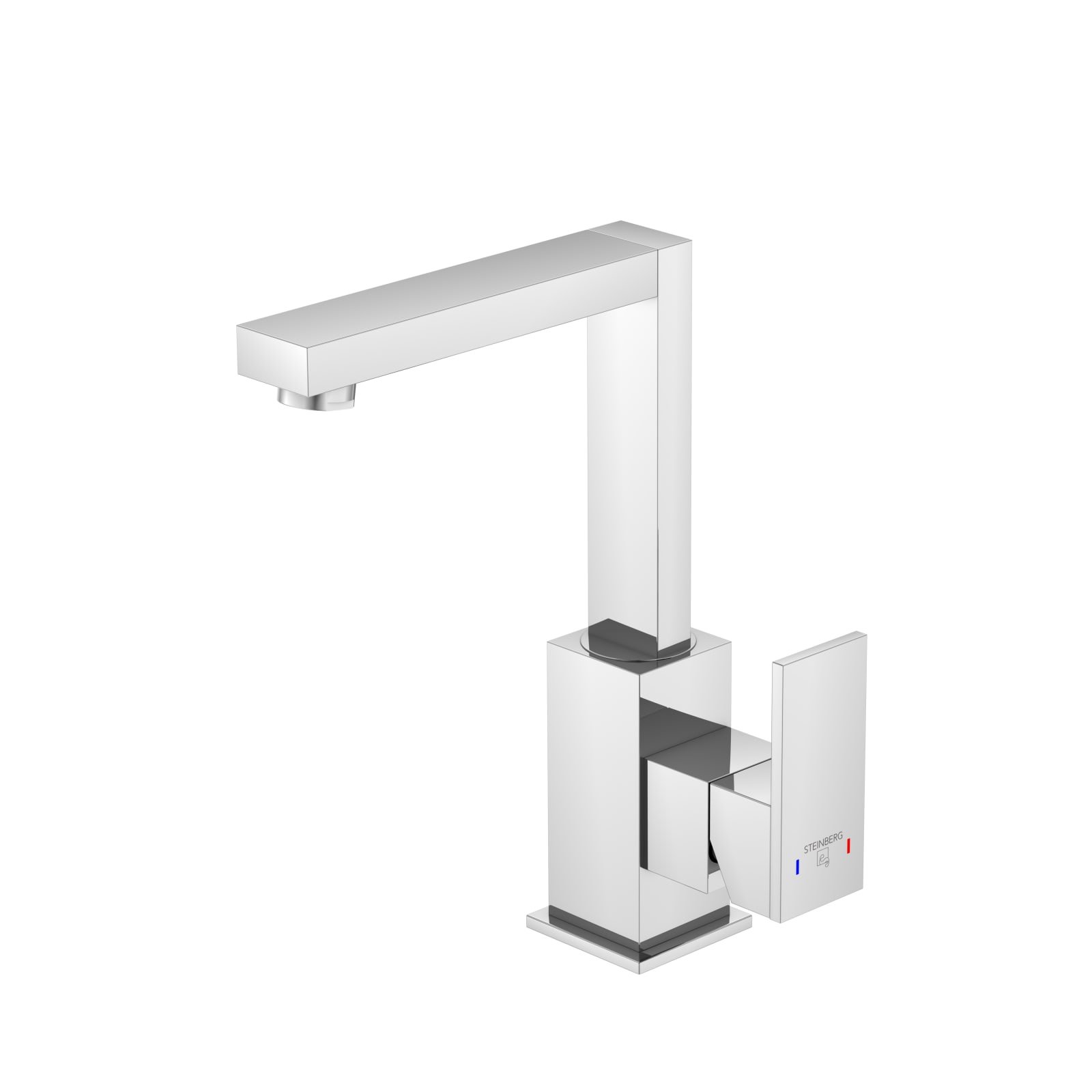 Steinberg 160 wastafelkraan, eengreeps, waste, draaibaar, 240mm hoogte, 140mm voorsprong, chroom-look thumbnail 2