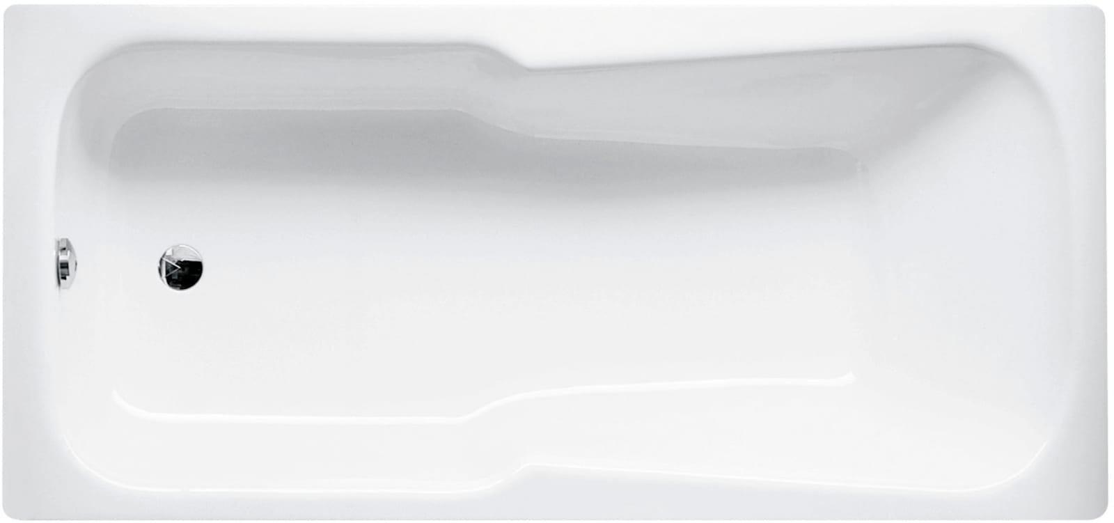 Bette BetteSet, Ligbad met douchezone, rechthoekig, plaatstaal, 1700 x 800 x 380mm (LxBxH), wit