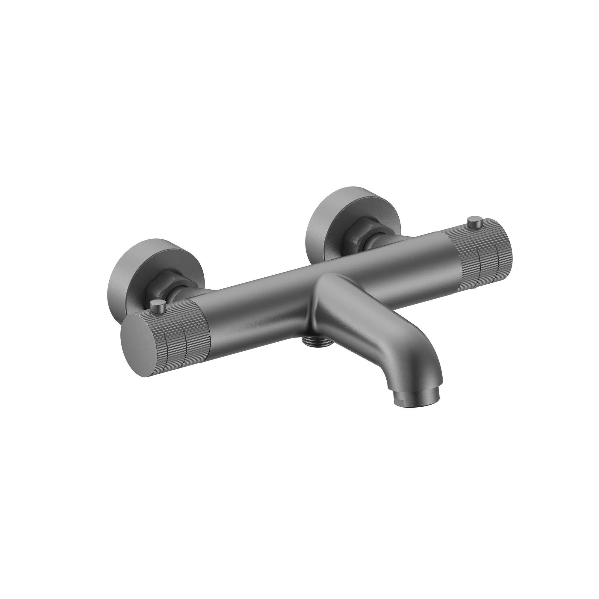 STRIA BADMENGKRAAN - THERMOSTATISCH - OPBOUW - KNOPPEN MET RIBBELSTRUCTUUR - BELGAQUA - GUNMETAL (PVD)