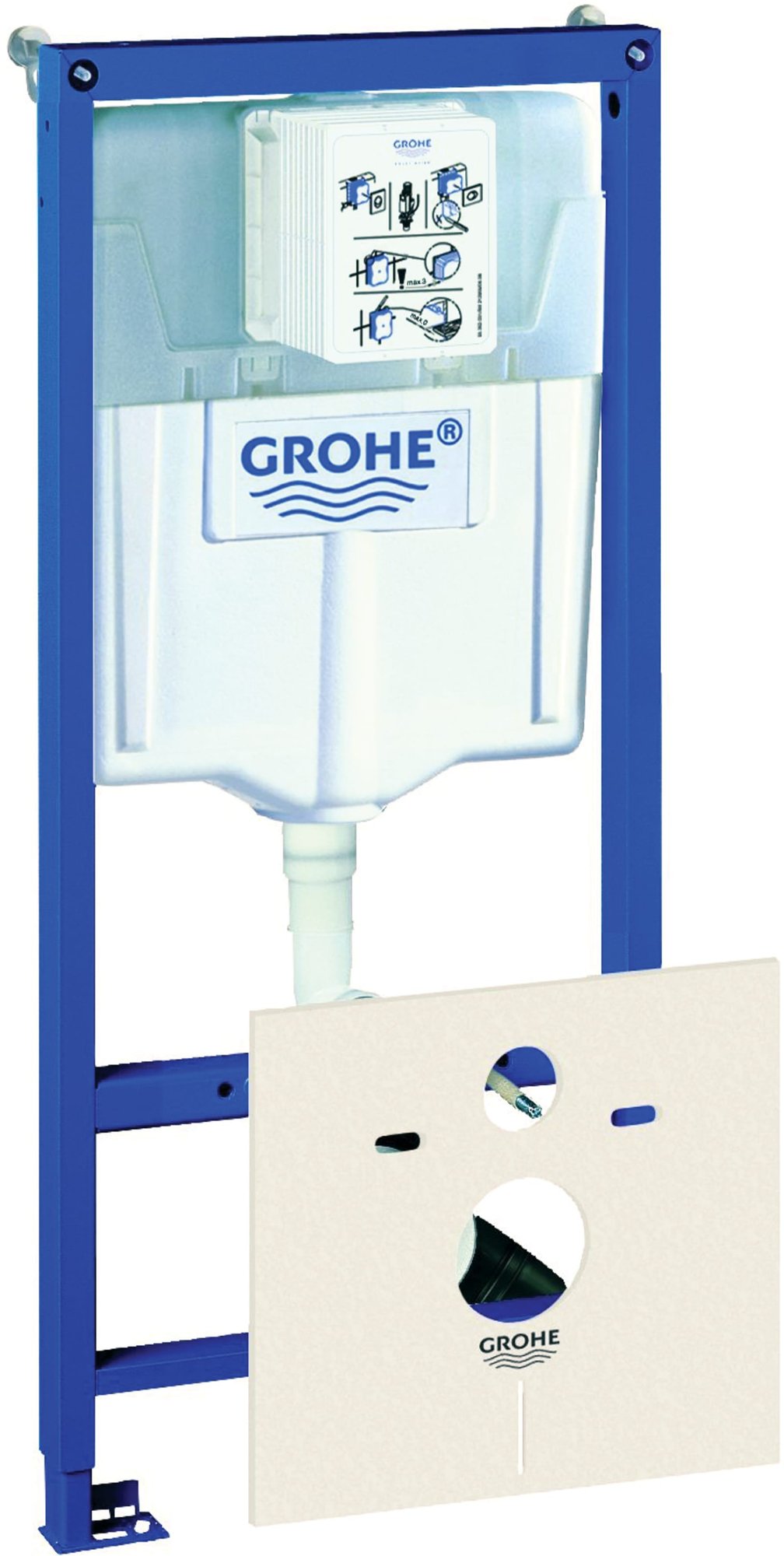 Grohe Rapid SL WC-element inbouwreservoir. met wandbevestiging, 113cm installatiehoogte, incl. geluidsisolatieset