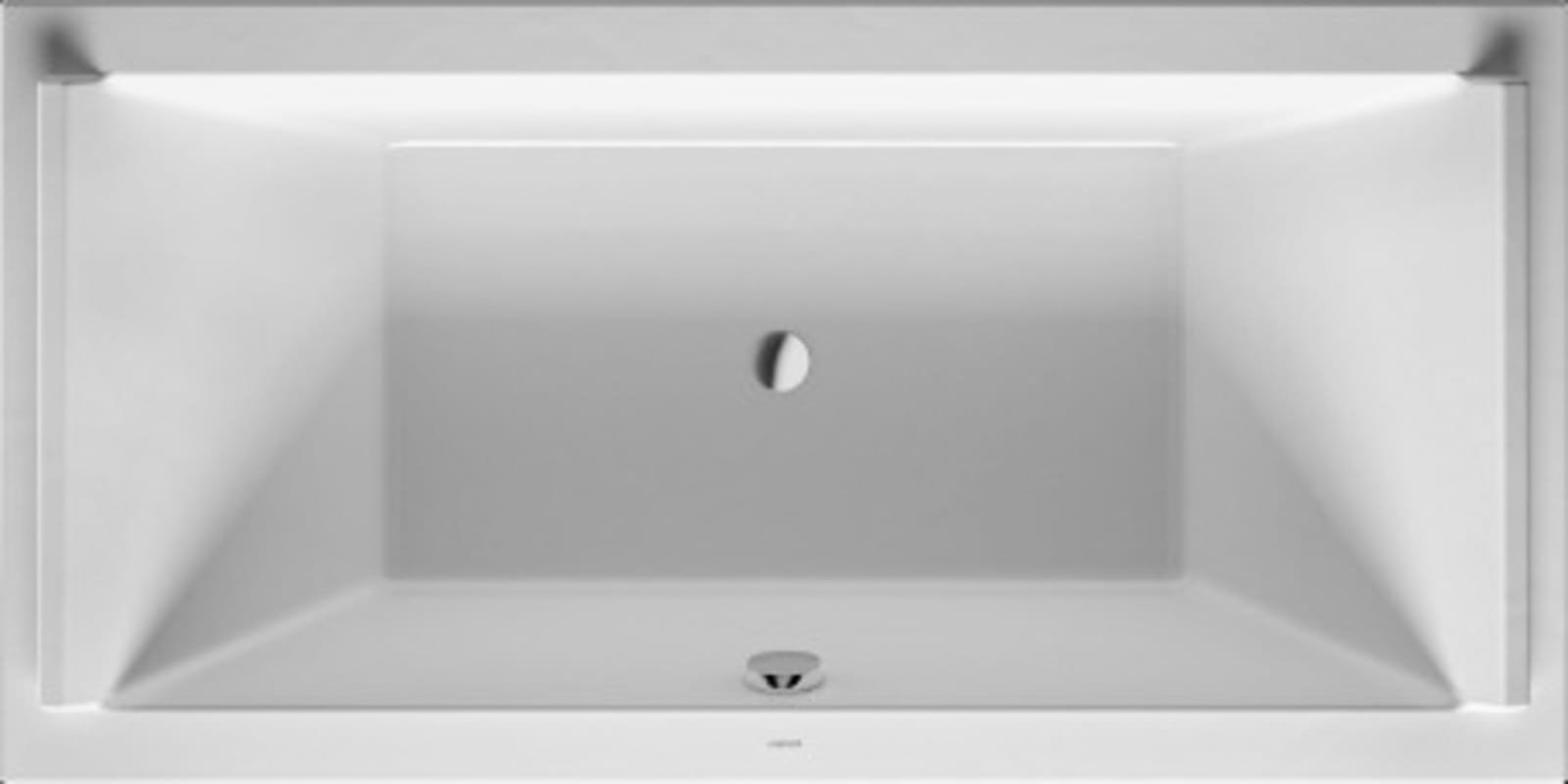 Duravit Starck bad basismodel rechthoek 180x90, inbouwversie of voor ommanteling, met 2 comfortabele rugsteunen