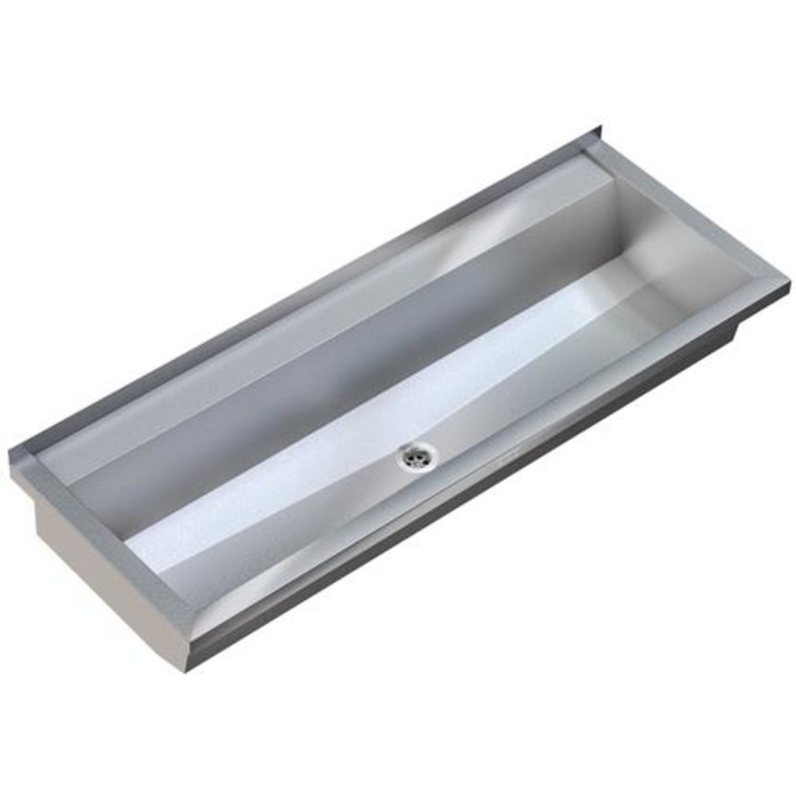 Franke, Wasgoot, Planox, PL16T, 80mm kraanvlak, middenafvoer, incl bev. en afvoerplug, 1600 x 210 x 442mm (BxHxD), RVS