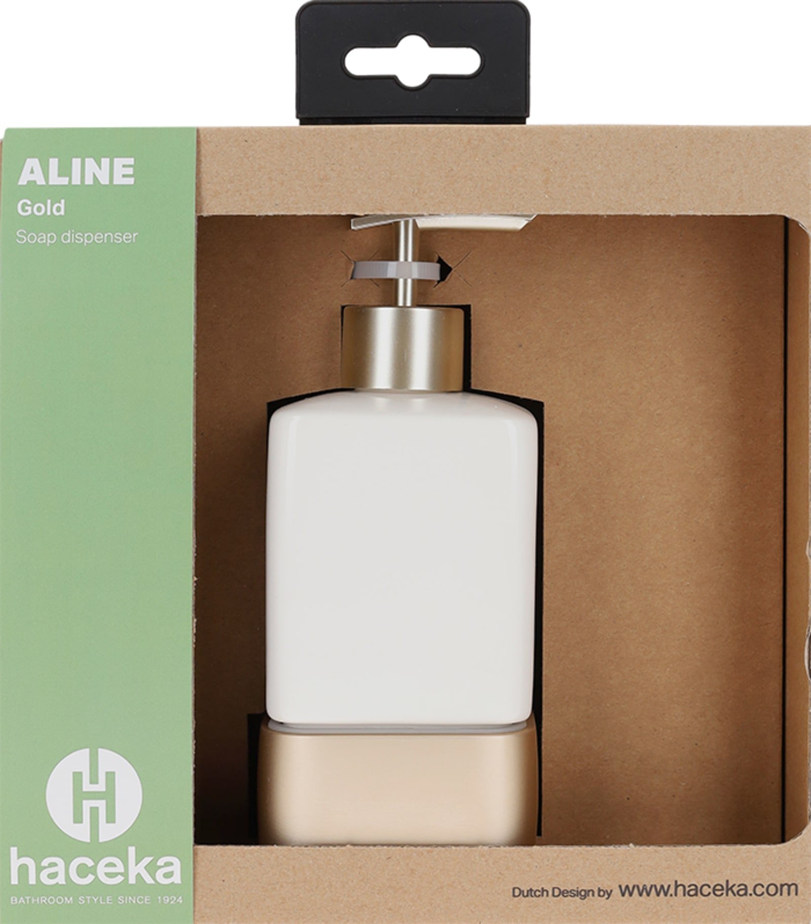 Haceka Aline zeepdispenser goud aluminium keramiek
