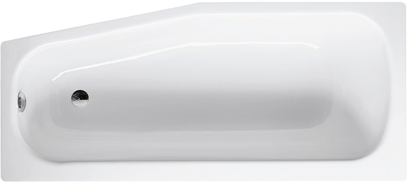 Bette BetteBambino, ligbad, assymetrisch, 1280mm ligmaat, rechts, 1570x700x420mm lxbxh, zonder poten, wit