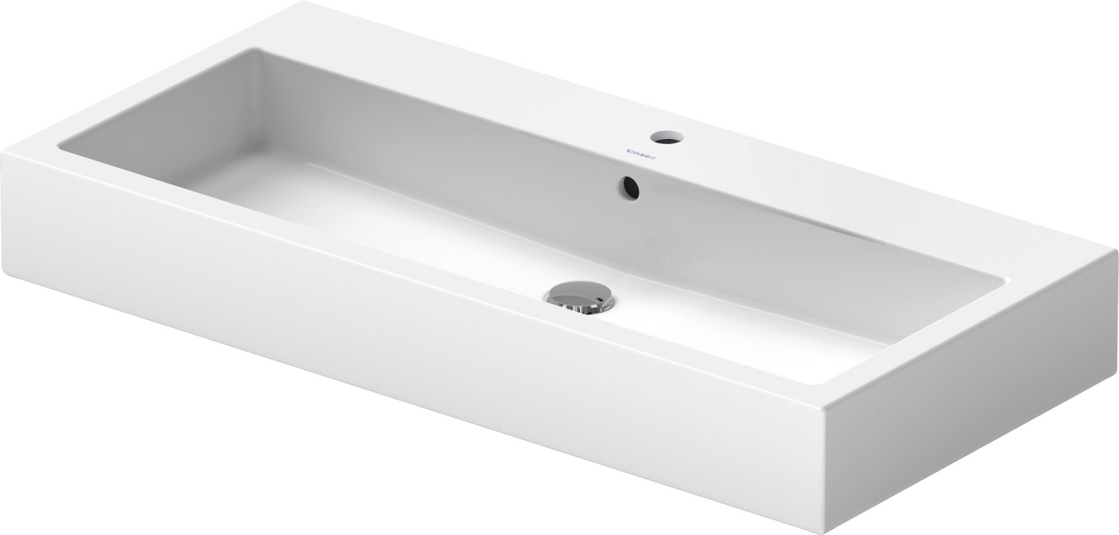 Duravit Vero Wastafel 1000 mm Wit Hoogglans, kraanvlak, aantal kraangaten per wasplaats: 1, overloop, geslepen – 0454100027