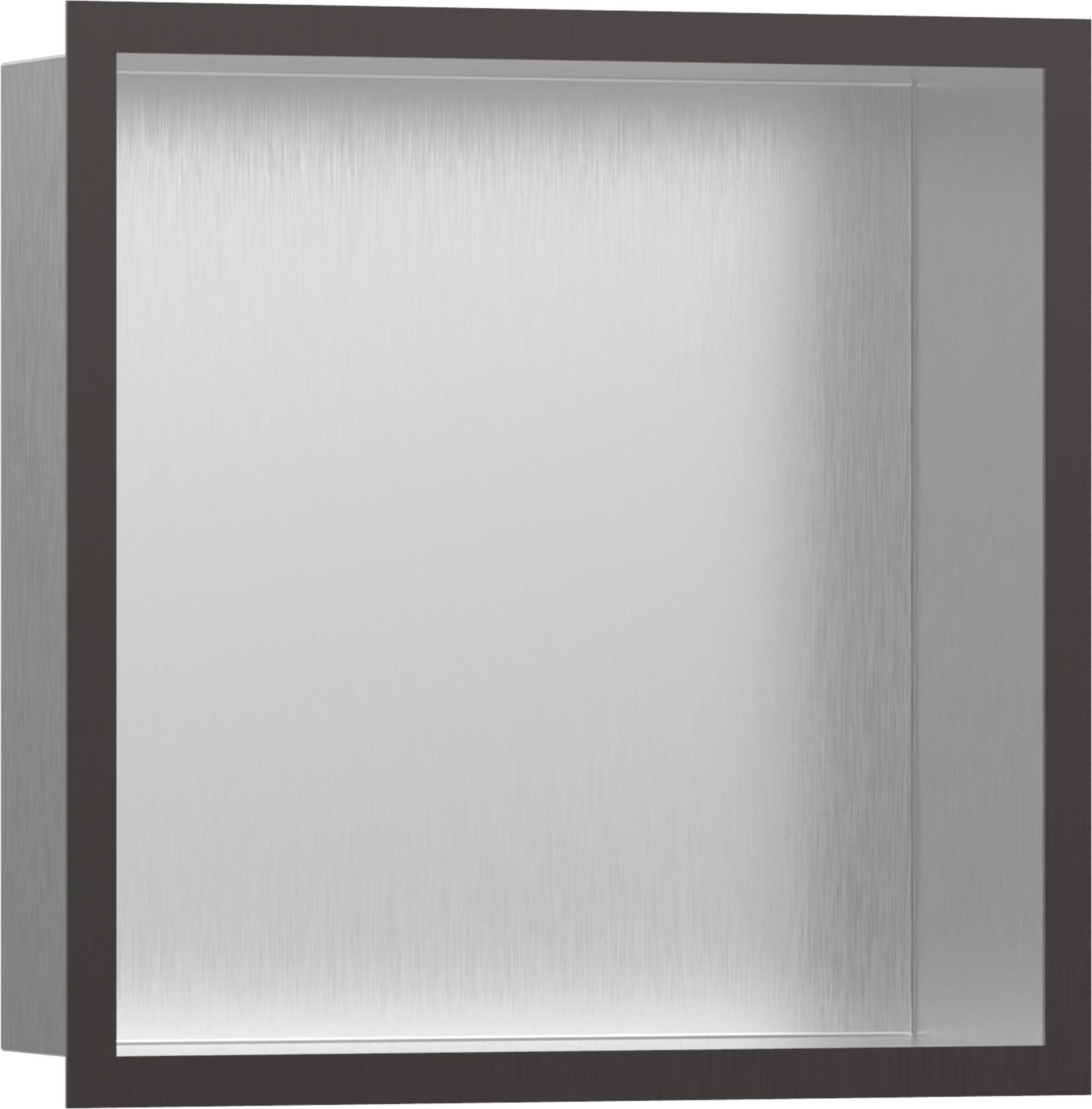 Hansgrohe XtraStoris Individual wandbox RVS met designframe 300/300/100 Brushed Black Chrome