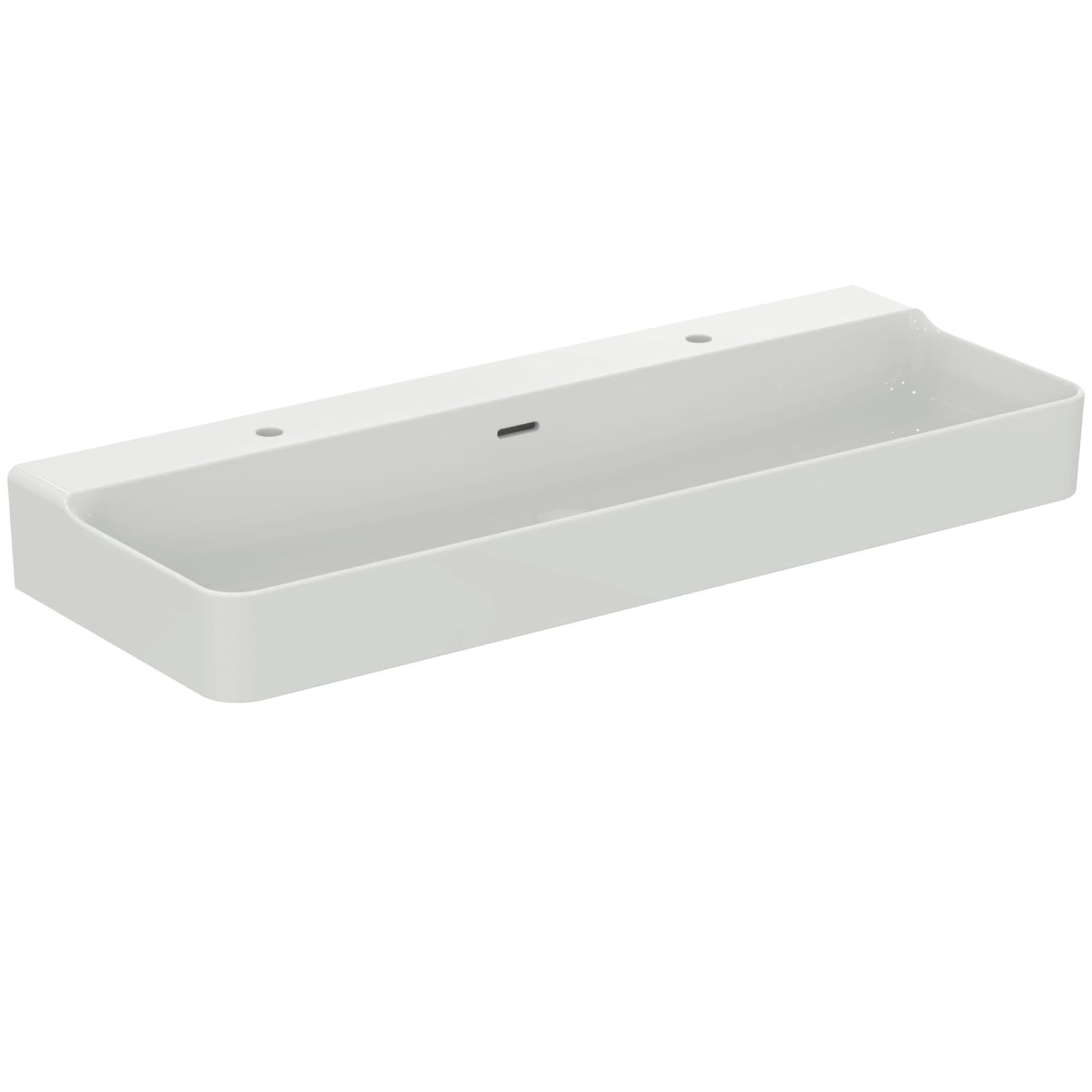 CONCA | WASTAFEL 1200X450X145 MM GL WIT, 2 KRAANG, MET OL (GESL) | IP