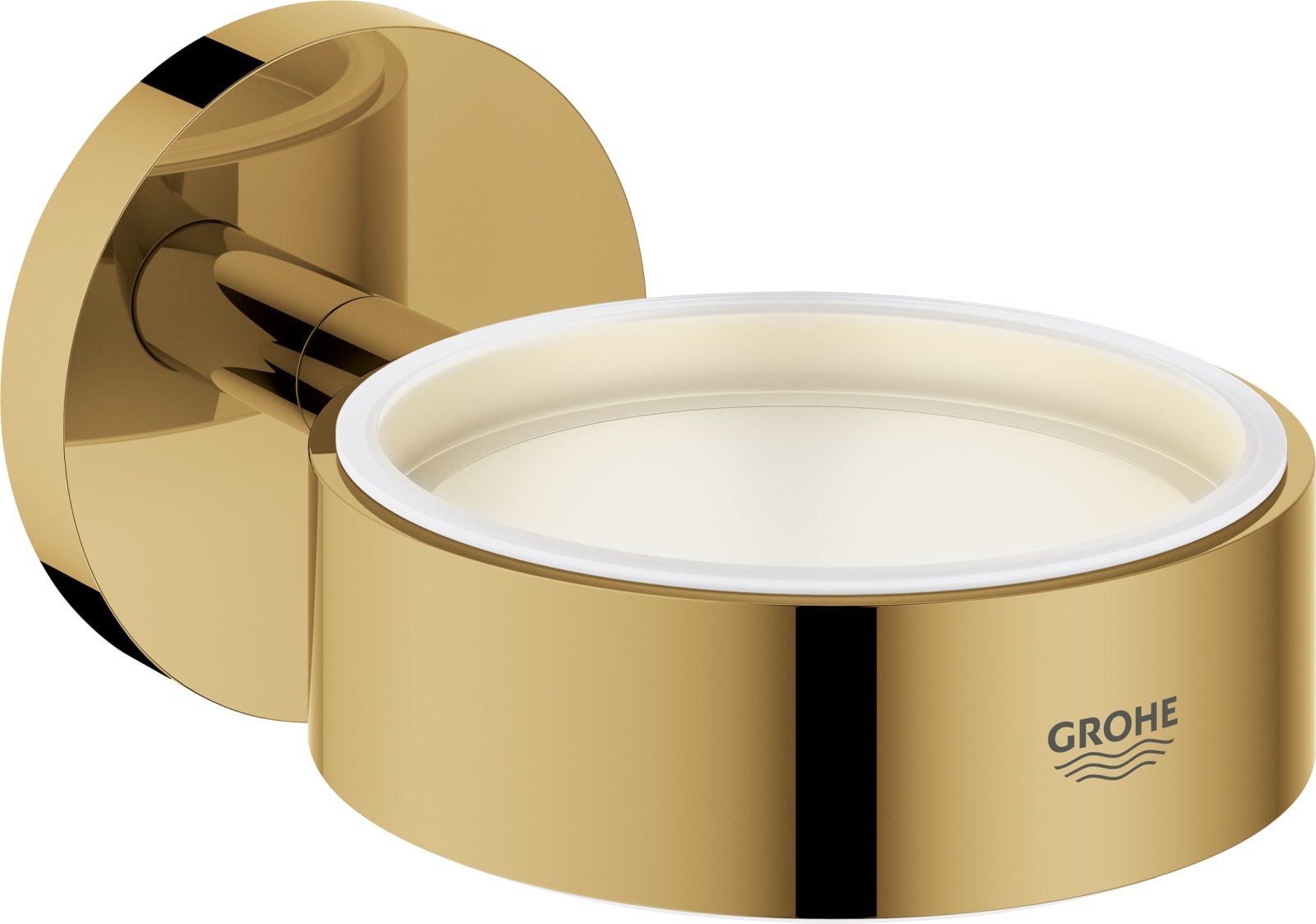 Grohe Essentials, Glas-/ zeepschaaphouder, rond, wand, 1-gats, metaal, cool sunrise