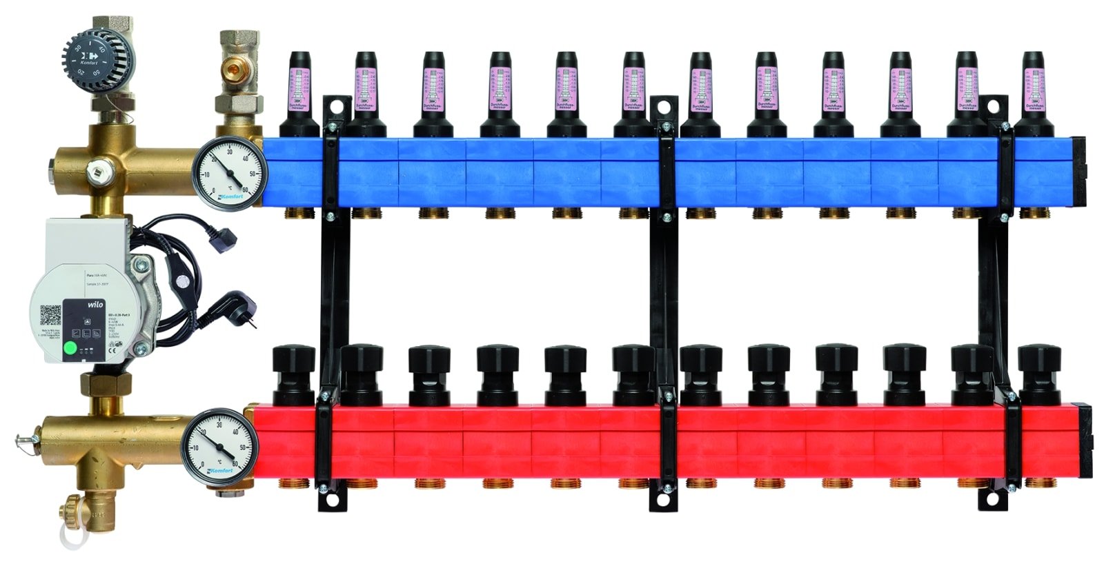 Nathan Komfort SBK verdeler type 4803 E-pomp boven aansluiting, 60 tot 250 l/u, 12-groeps