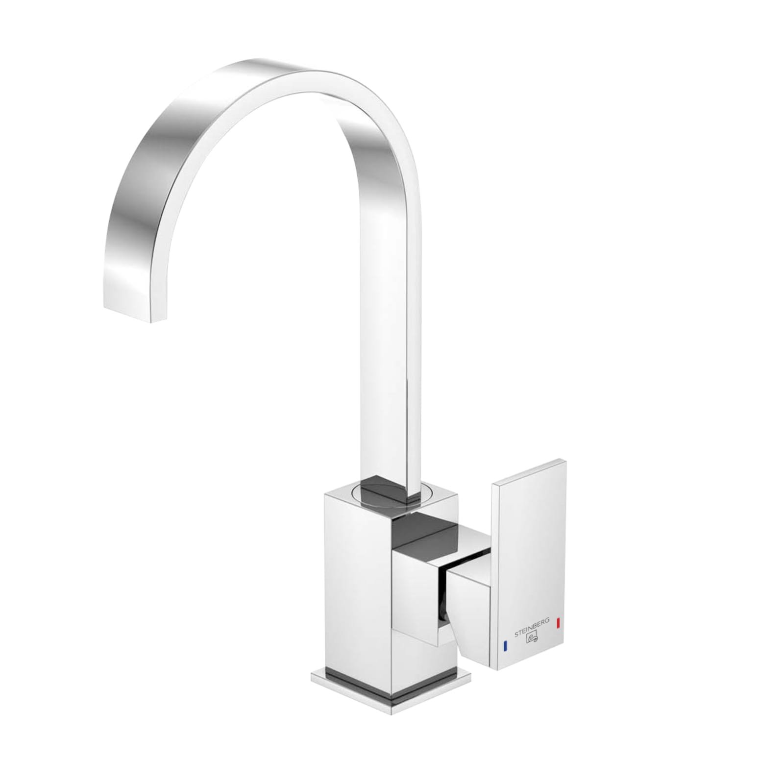Steinberg serie 135 eenhendel keuken met keramisch binnenwerk en draaibare uitloop met flexibele slangen 3/8", chroom
