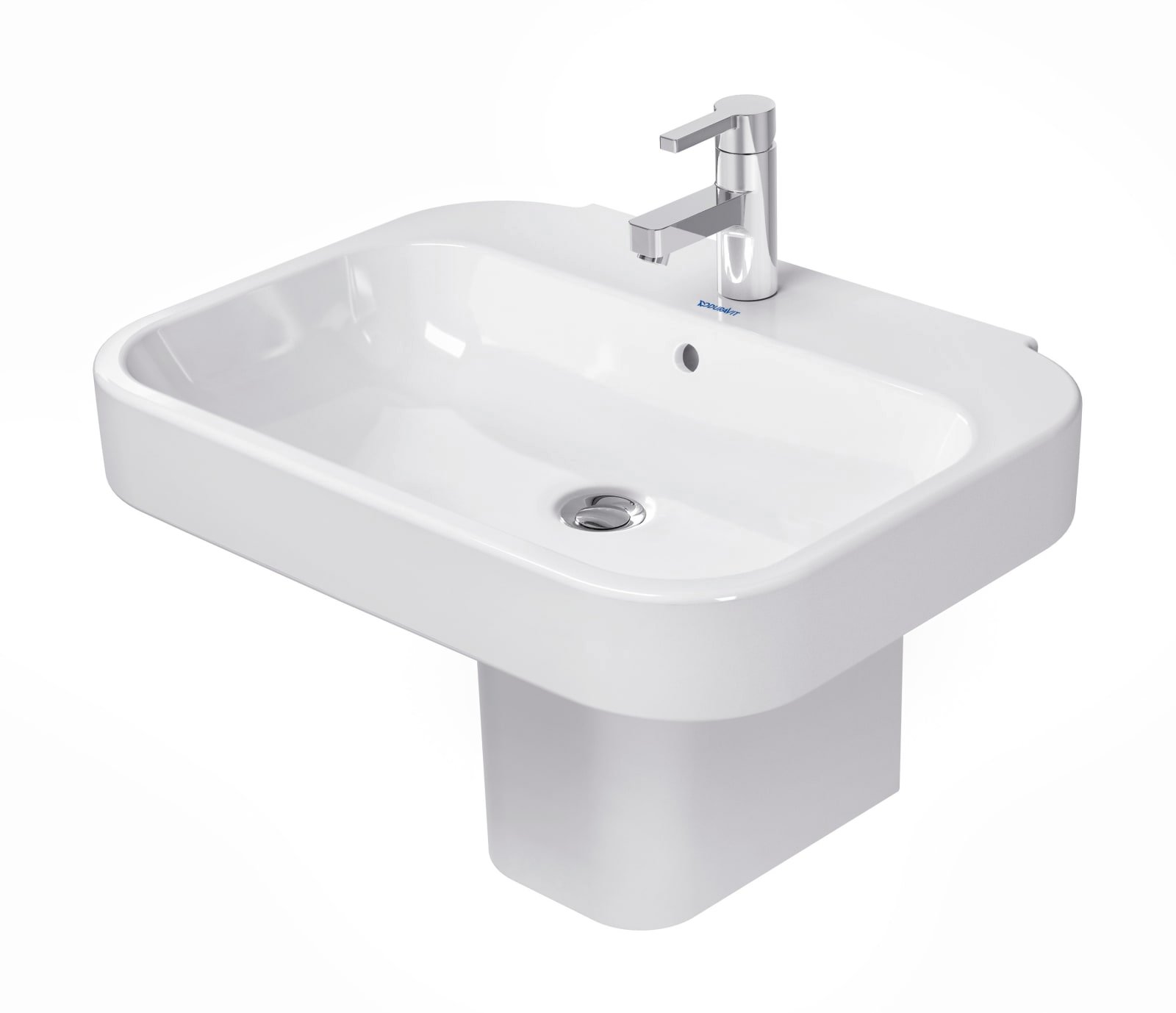 Duravit Happy D.2 Wastafel 650 mm Wit Hoogglans, kraanvlak, aantal kraangaten per wasplaats: 1, overloop – 2316650000