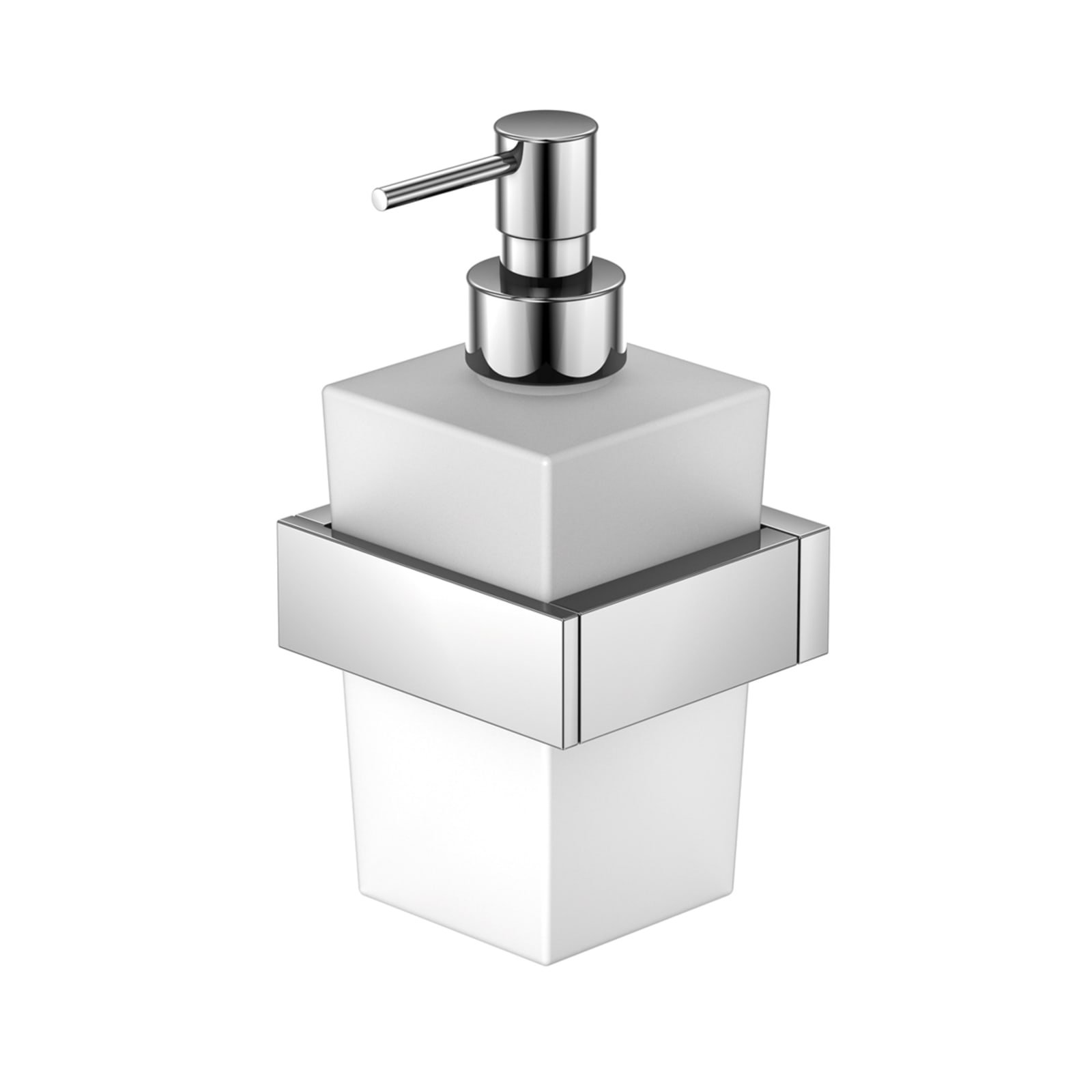 Steinberg 460 zeepdispenser voor wandmontage messing/satin wit (pompje uit messing), chroom