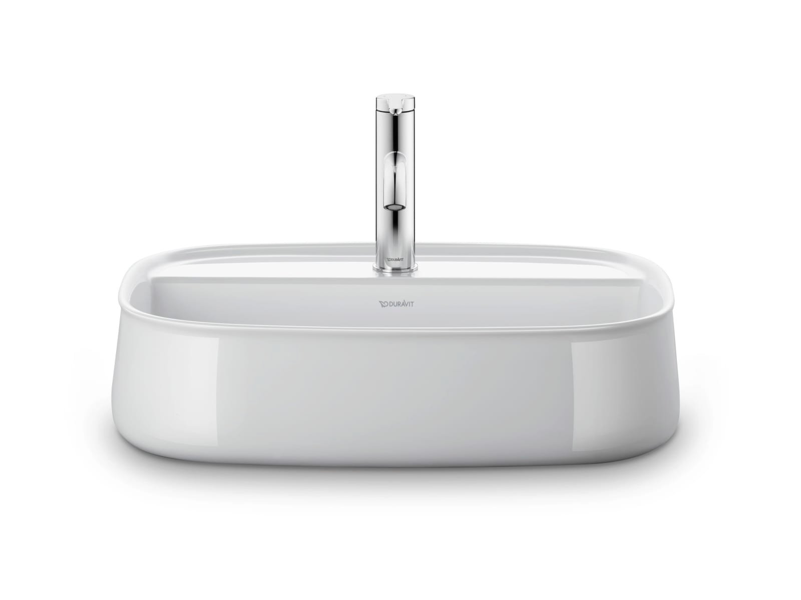 Duravit Zencha Opzetwastafel 550 mm Wit Hoogglans, kraanvlak, aantal kraangaten per wasplaats: 1, geslepen – 2374550071