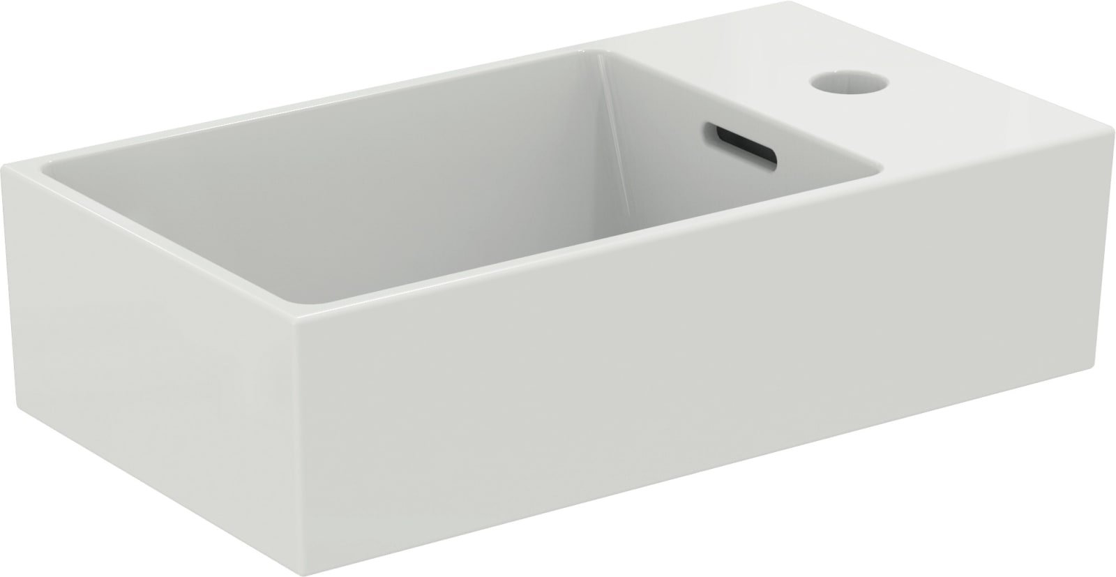 EXTRA | FONTEIN 450X250X150 MM GL WIT, 1 KRAANG, MET OL (RECHTS)&nbsp;|&nbsp;IP