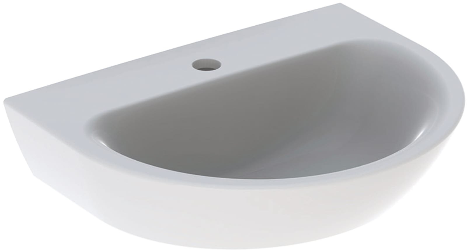 Geberit Renova, Fontein, rond, 1x waskom, kraangat midden, keramiek, vuilafstotend, 500 x 400 x 173mm (BxDxH), wit