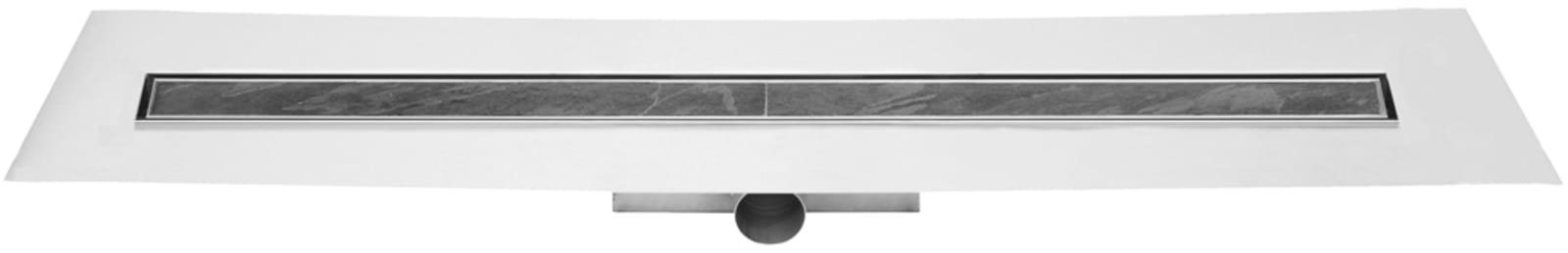 Easy Drain Compact RVS douchegoot, LxB= 800x60mm, rechthoekig met RVS rooster voor tegels, schuifeind horizontaal 50mm met sifon