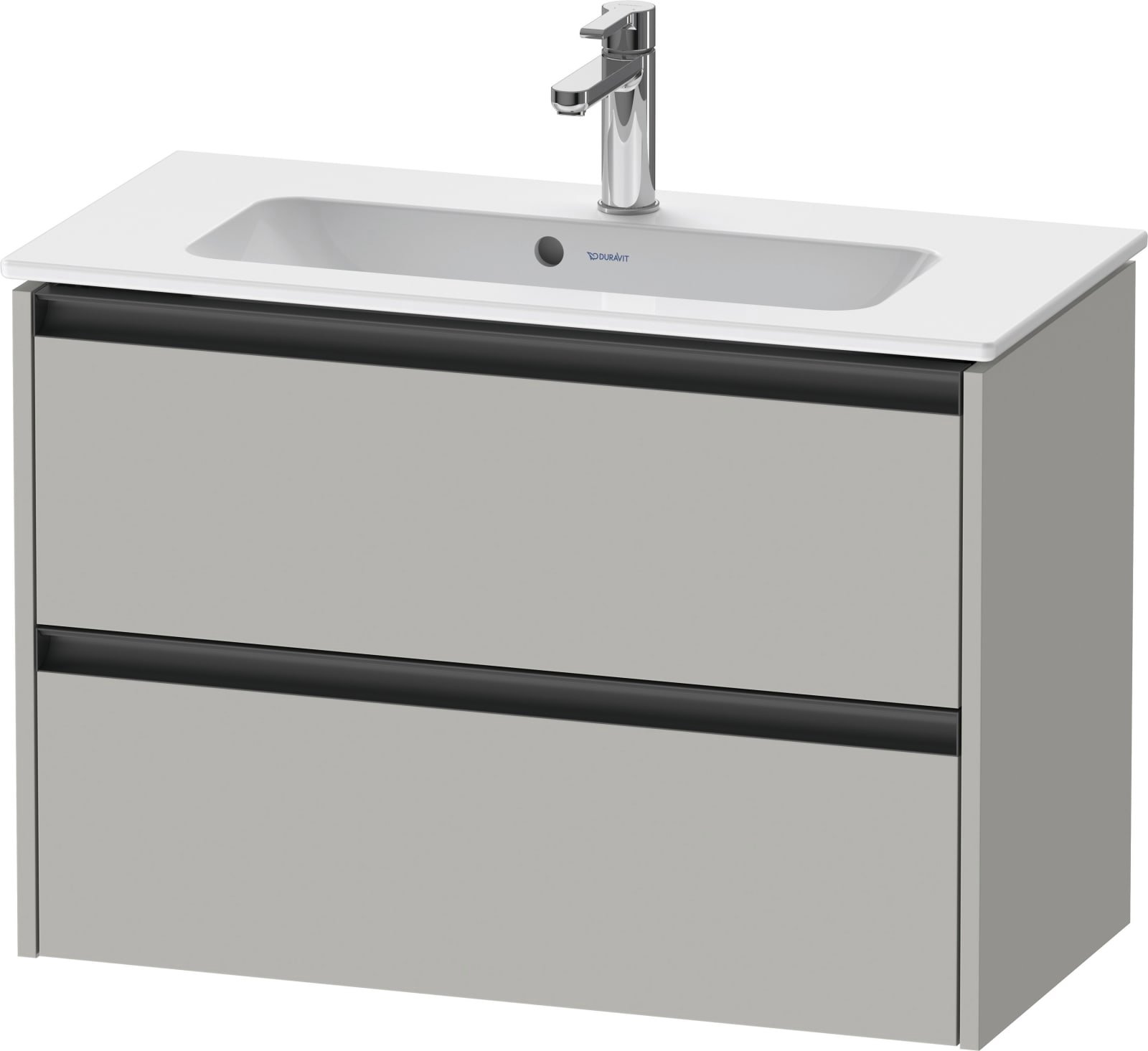 Duravit Ketho.2 Wastafelonderbouw hangend, compact, Betongrijs Mat, rechthoekig, aantal kleine lades: 2 – K25256007070000