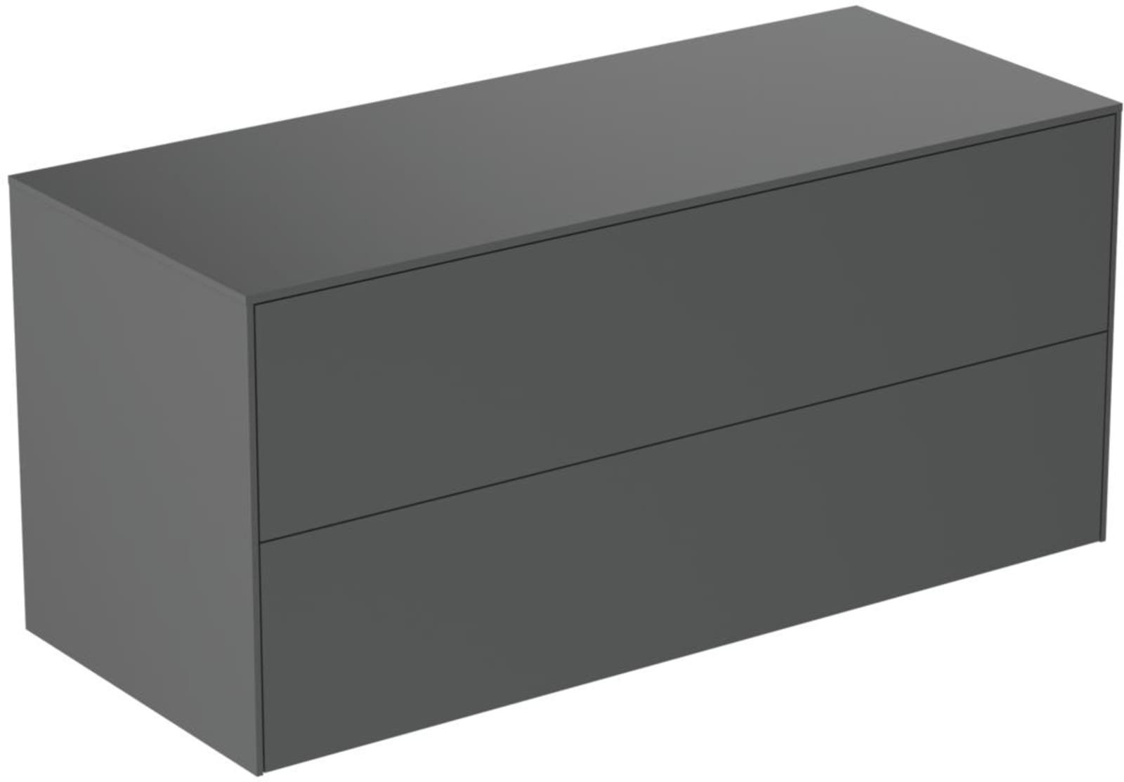 Ideal Standard Conca wastafelmeubel 1200 x 500 x 550 mm, 2 laden. Inclusief afdekblad zonder uitsnijding, matt antraciet