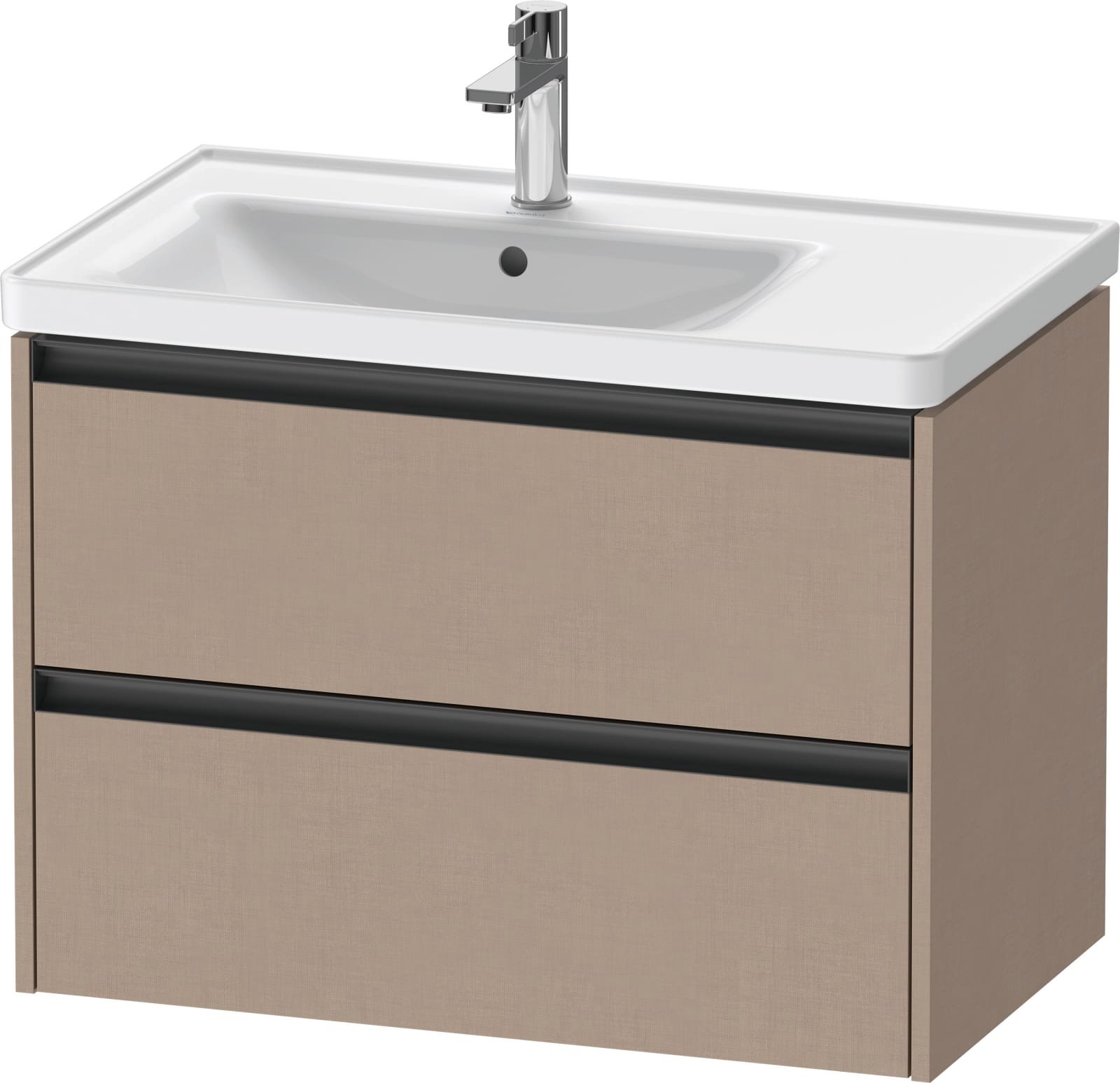 Duravit Ketho.2 Wastafelonderbouw hangend, Linnen Mat, rechthoekig, aantal kleine lades: 2 – K25285075750000