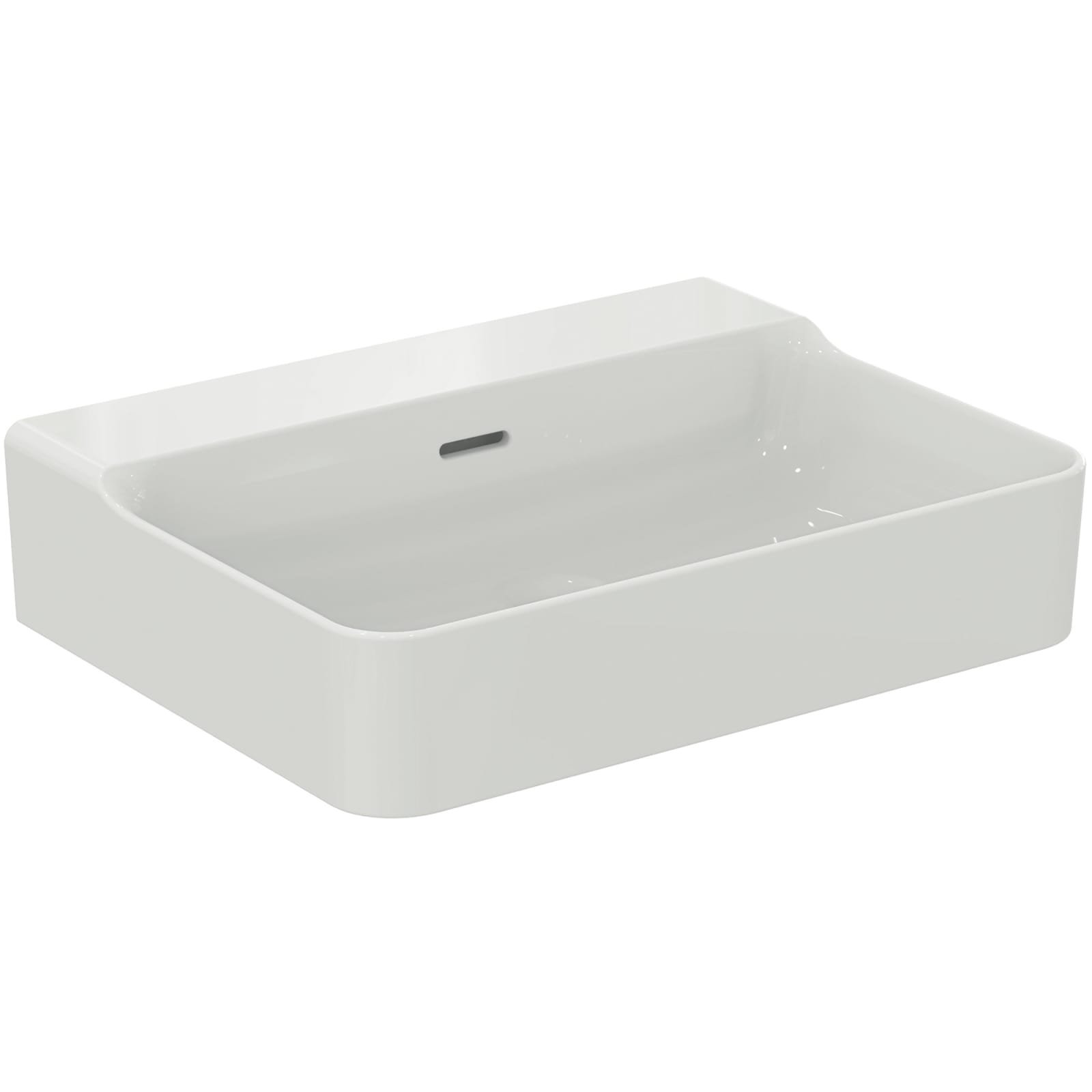CONCA | WASTAFEL 600X450X145 MM GLANZEND WIT, ZONDER KG, MET OL (GESL)
