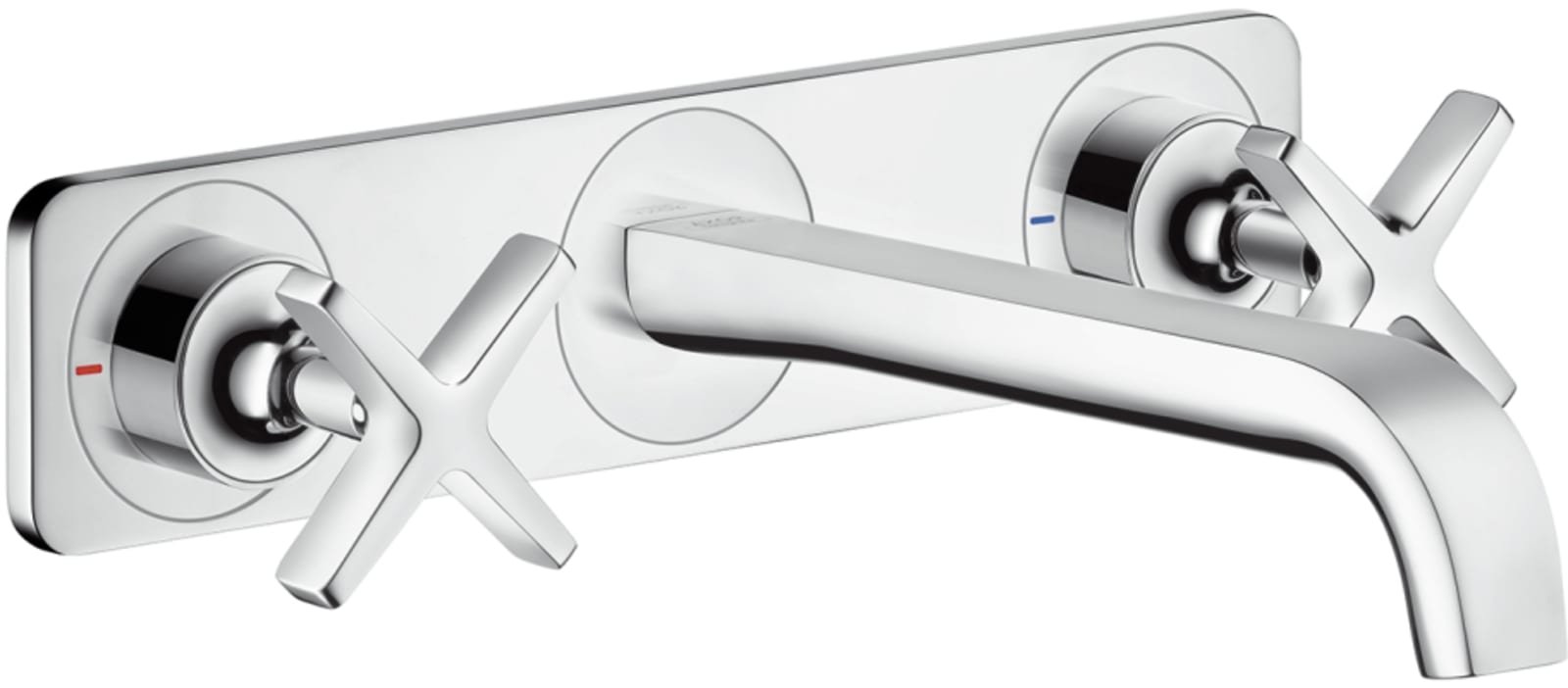 Axor Citterio E afbouwdeel 3-gats inbouw wastafelmengkraan met plaat, voorsprong 220 mm, chroom