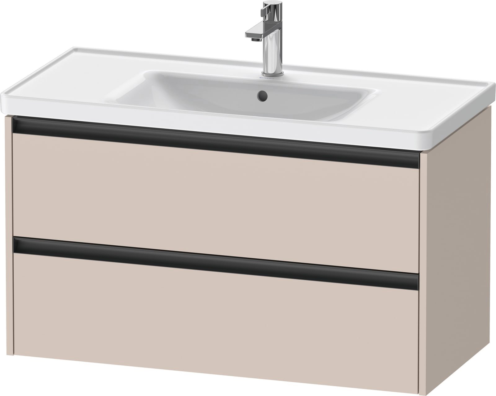 Duravit Ketho.2 Wastafelonderbouw hangend, Taupe Mat, rechthoekig, aantal kleine lades: 2 – K25284091910000