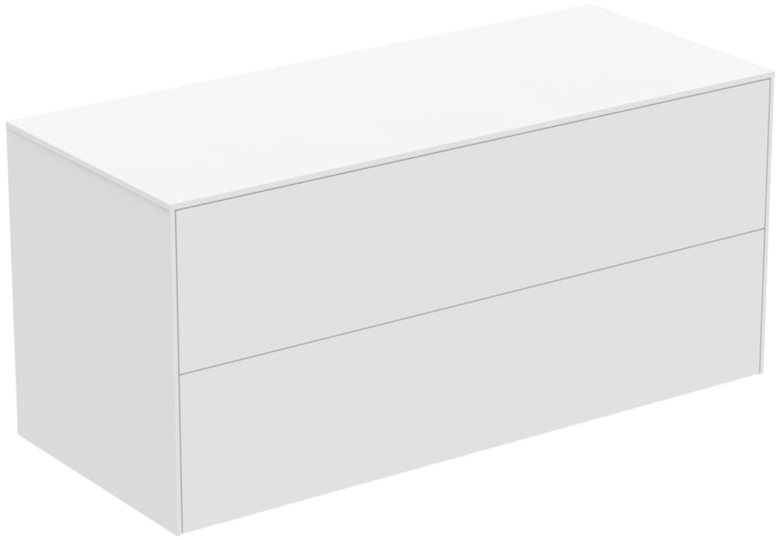 Ideal Standard Conca wastafelmeubel 1200 x 500 x 550 mm, 2 laden. Inclusief afdekblad zonder uitsnijding, matt white