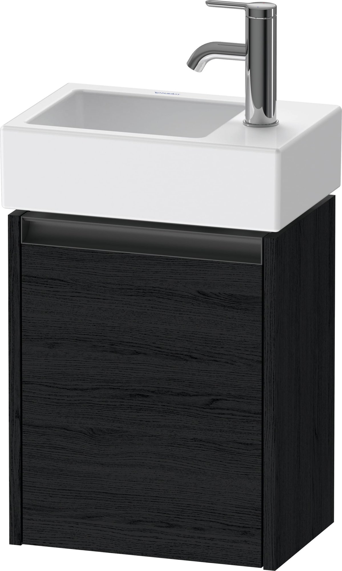 Duravit Ketho.2 Wastafelonderbouw hangend, Eiken zwart Mat, rechthoekig, aantal deuren: 1 – K25071R16160000