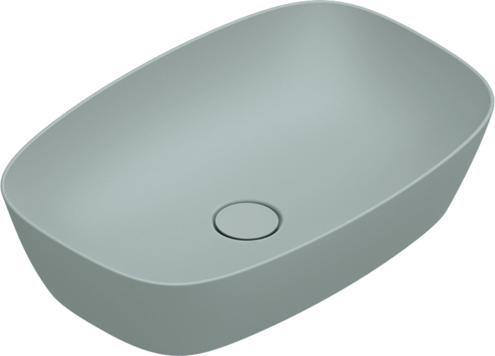 Catalano Alvea waskom, antibacterieel, zonder overloop. 60x40 cm, h14 cm. Mat acqua