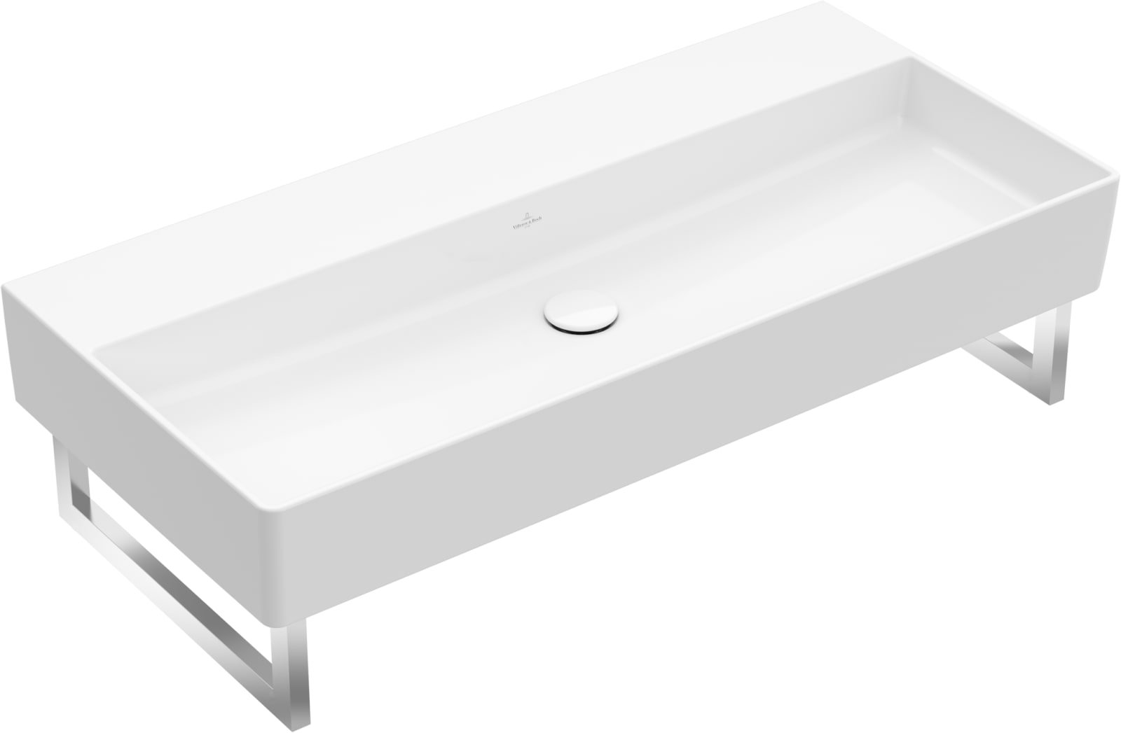 Villeroy & Boch, Memento 2.0, Wastafel, hoekig, voor wanduitloop, wand, 470 x 1000mm (DxB), wit alpine