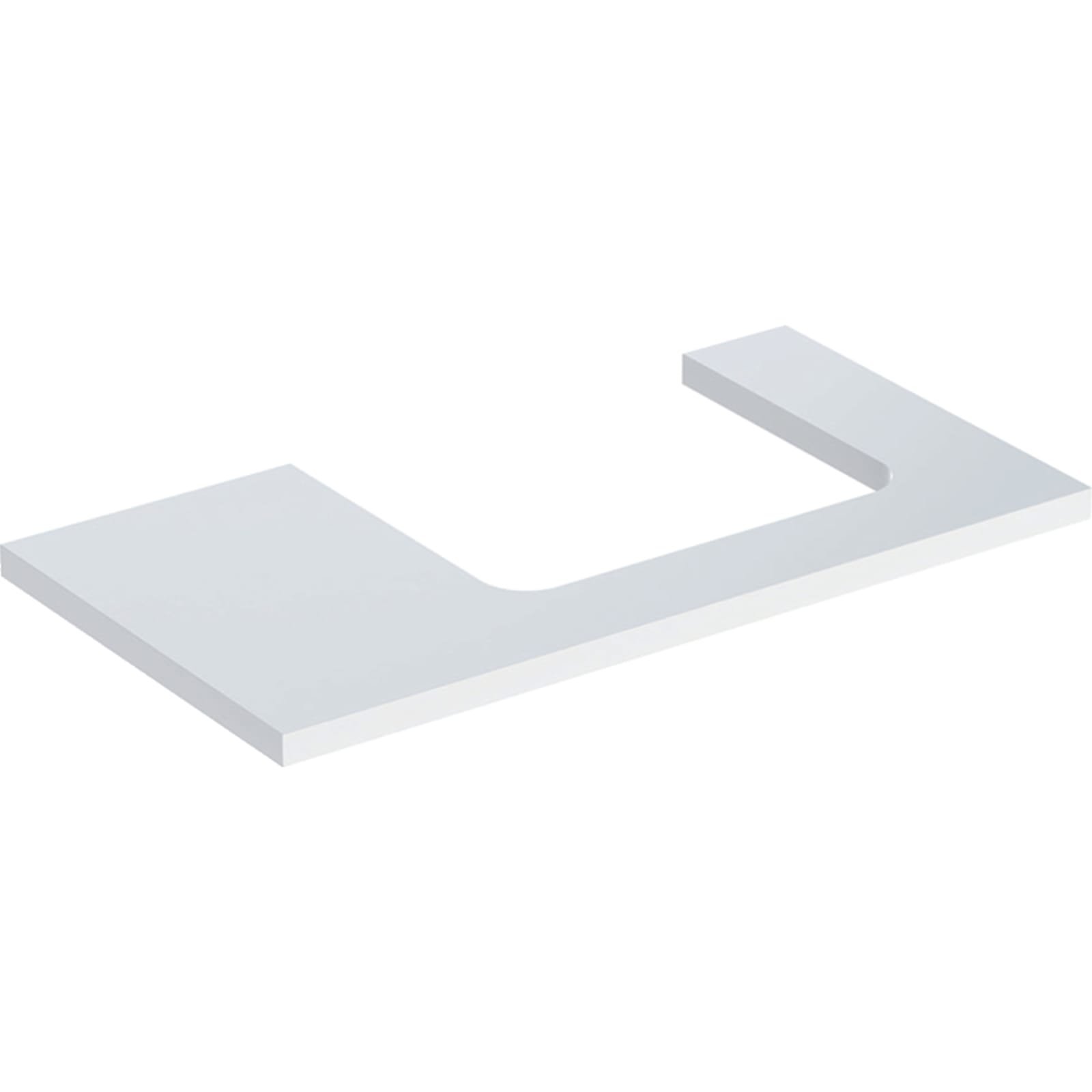 Geberit ONE wastafelblad voor opzetwastafel rechts 90cm wit hoogglans