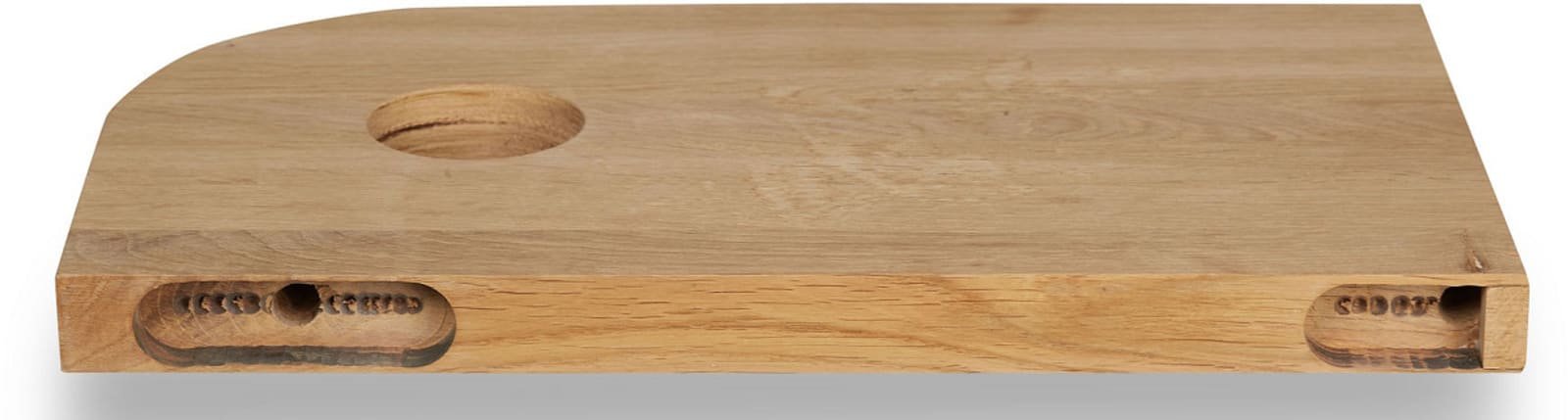 Blue Label Hylde fontein plank eik naturel, LxBxH 35cm x 23cm x 3 cm. Inclusief metalen rvs handdoekrek zwart