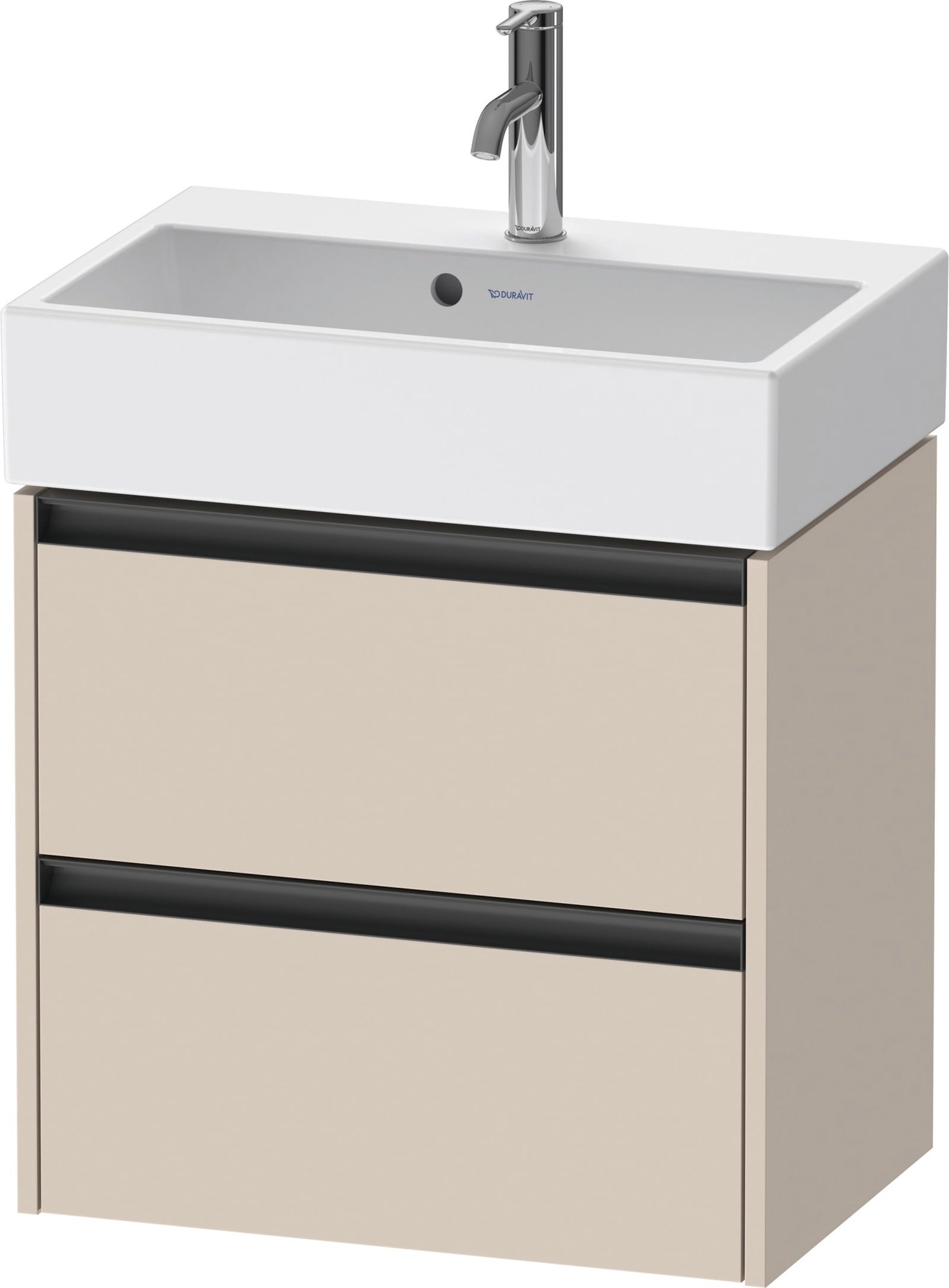 Duravit Ketho.2 Wastafelonderbouw hangend, compact, Taupe Supermat, rechthoekig, aantal kleine lades: 2 – K25273083830000