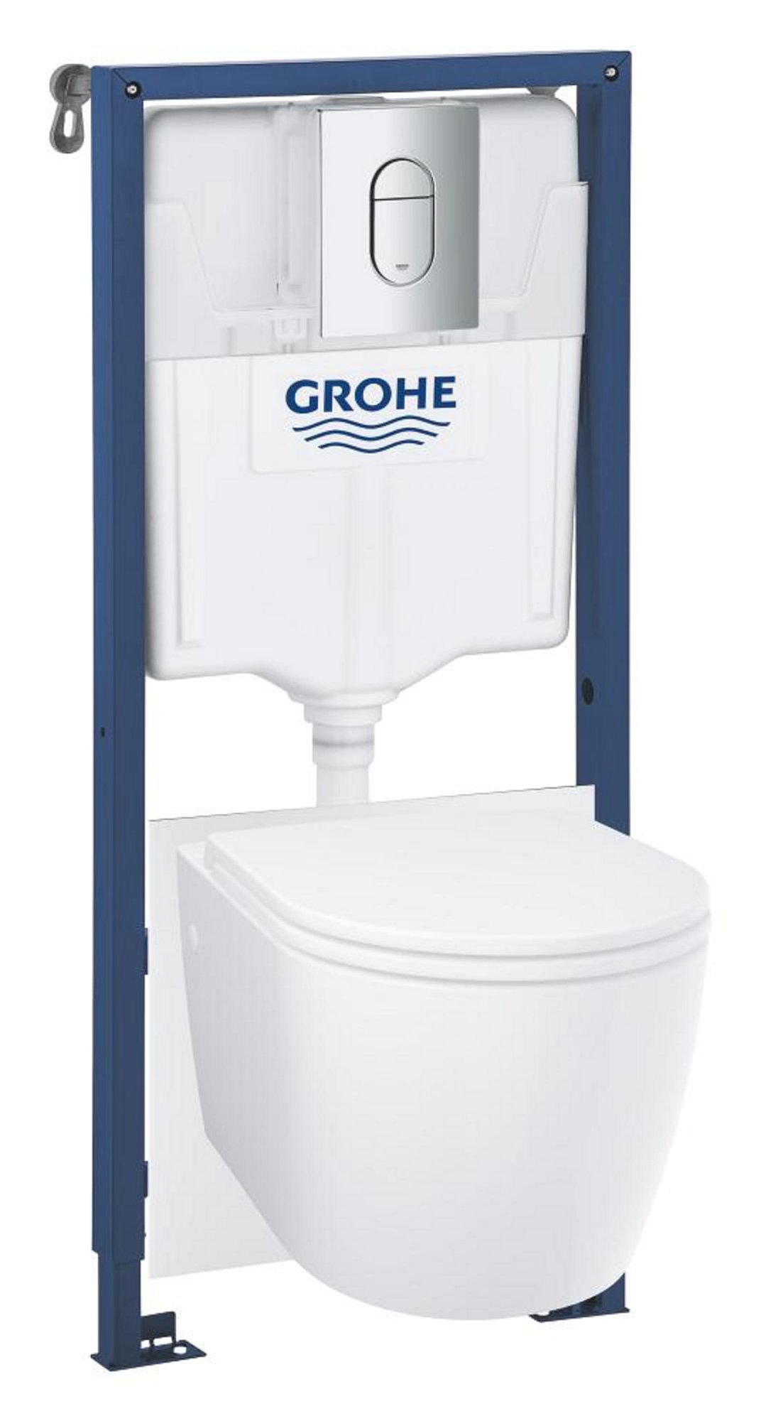 Grohe Rapid SL 5-in-1 toiletset, Bau Ceramic wandcloset, Arena Cosmopolitan bedieningsplaat,  1.13m installatie. incl. Geluiddemping