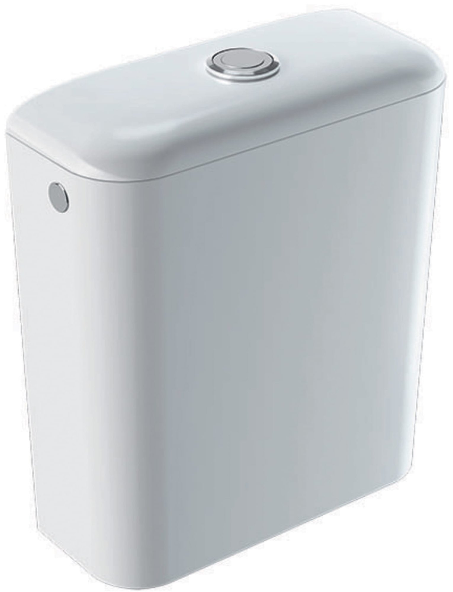 Geberit iCon, Opbouwspoelreservoir, drukknop, met onderinlaat, vuilafstotend, 425 x 375 x 145mm (HxBxD), wit