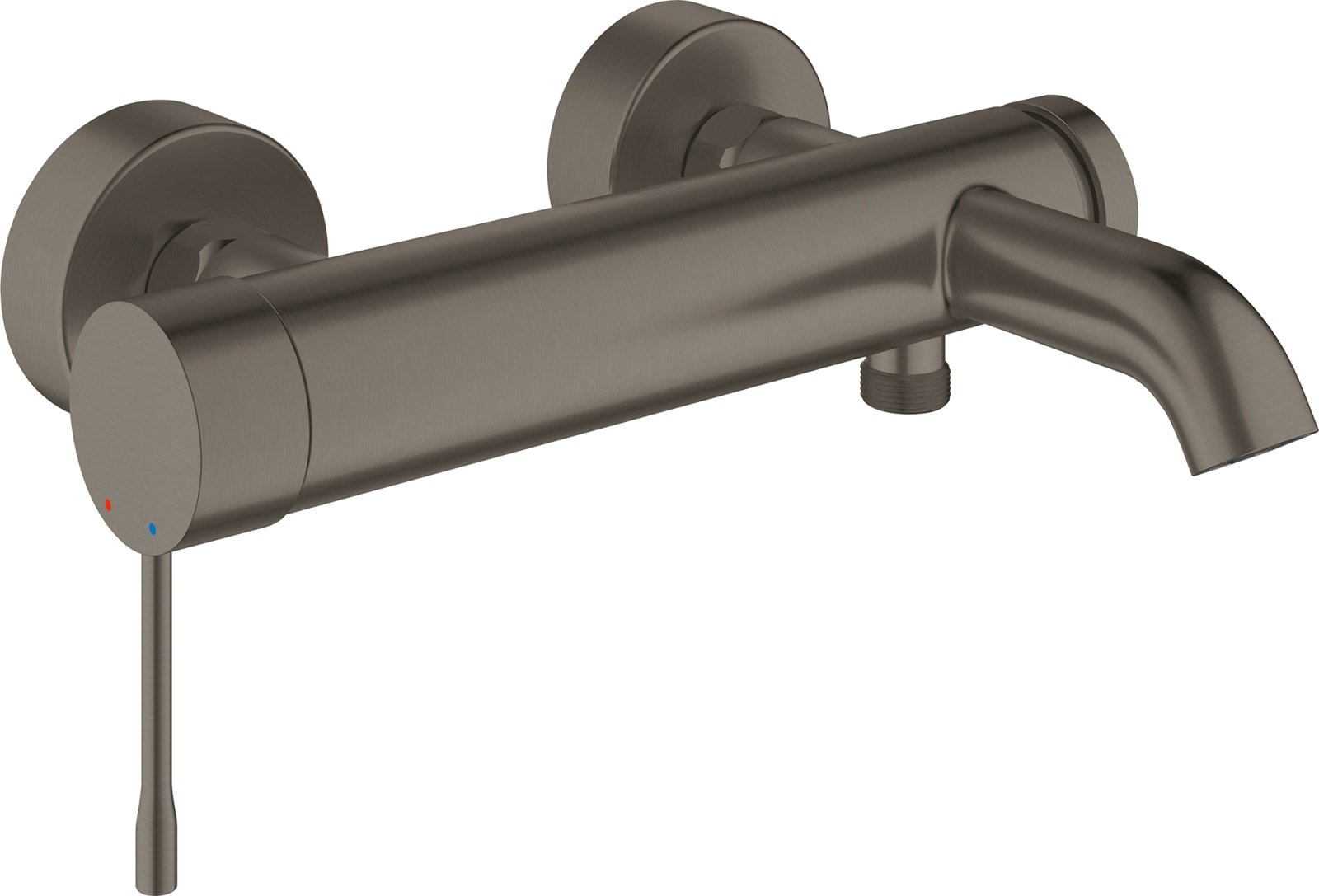 Grohe Essence New, Badmengkraan, wand, eengreeps, 2-gats, omstelinrichting, 193mm uitloop, vast, hard graphite geborsteld (1000799551)