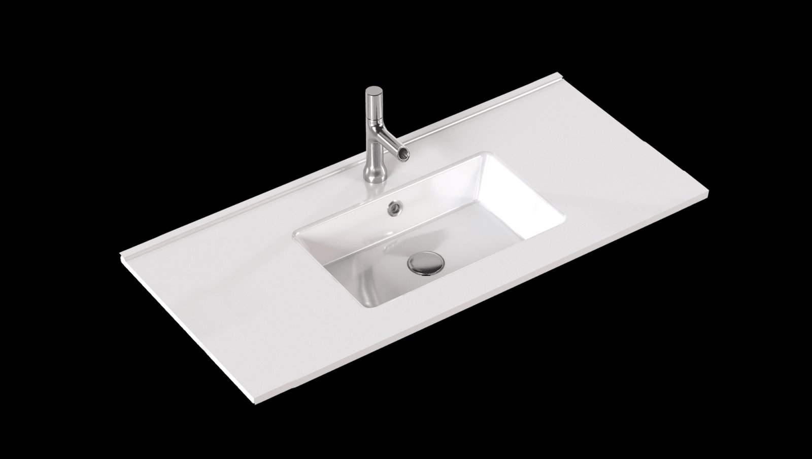 Solar Tolbiac wastafel 101 cm in keramiek hoogglans wit
