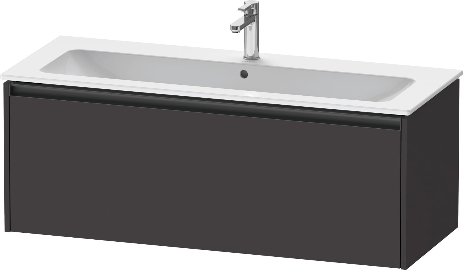 Duravit Ketho.2 Wastafelonderbouw hangend, Grafiet Supermat, rechthoekig, aantal grote lades: 1 – K25065080800000