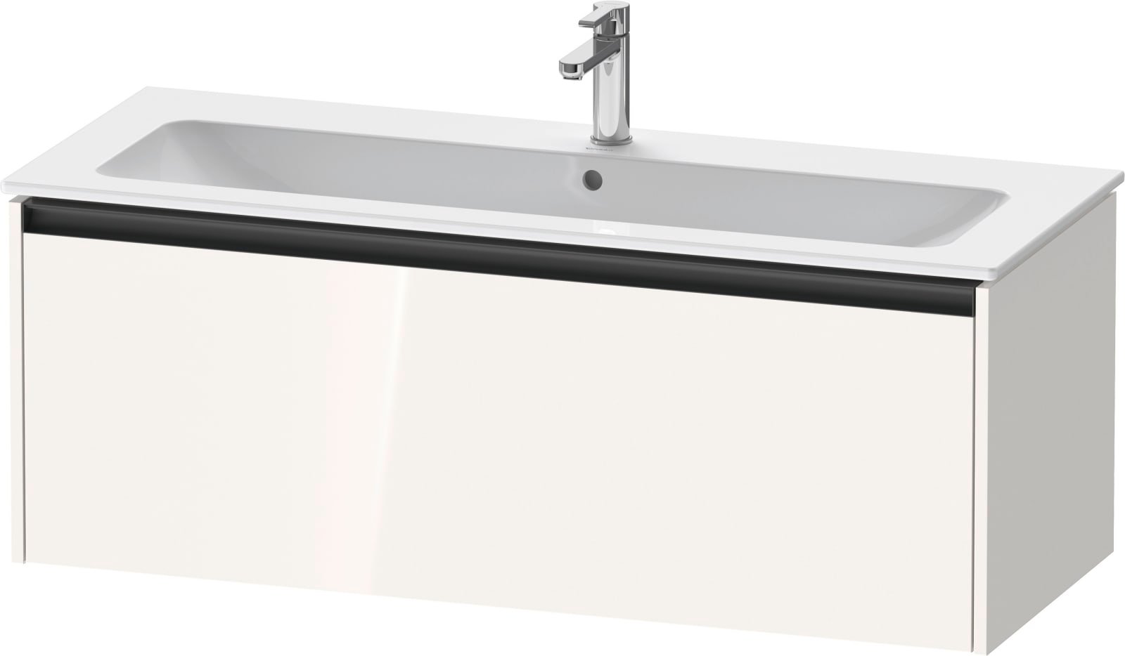 Duravit Ketho.2 Wastafelonderbouw hangend, Wit Hoogglans, rechthoekig, aantal grote lades: 1 – K25065022220000