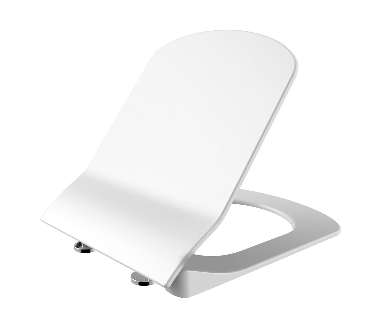CREAVIT ELEGANT WC-ZITTING - D-MODEL - SOFT CLOSE - QUICK RELEASE - DUROPLAST - RVS SCHARNIEREN - GLANZEND WIT