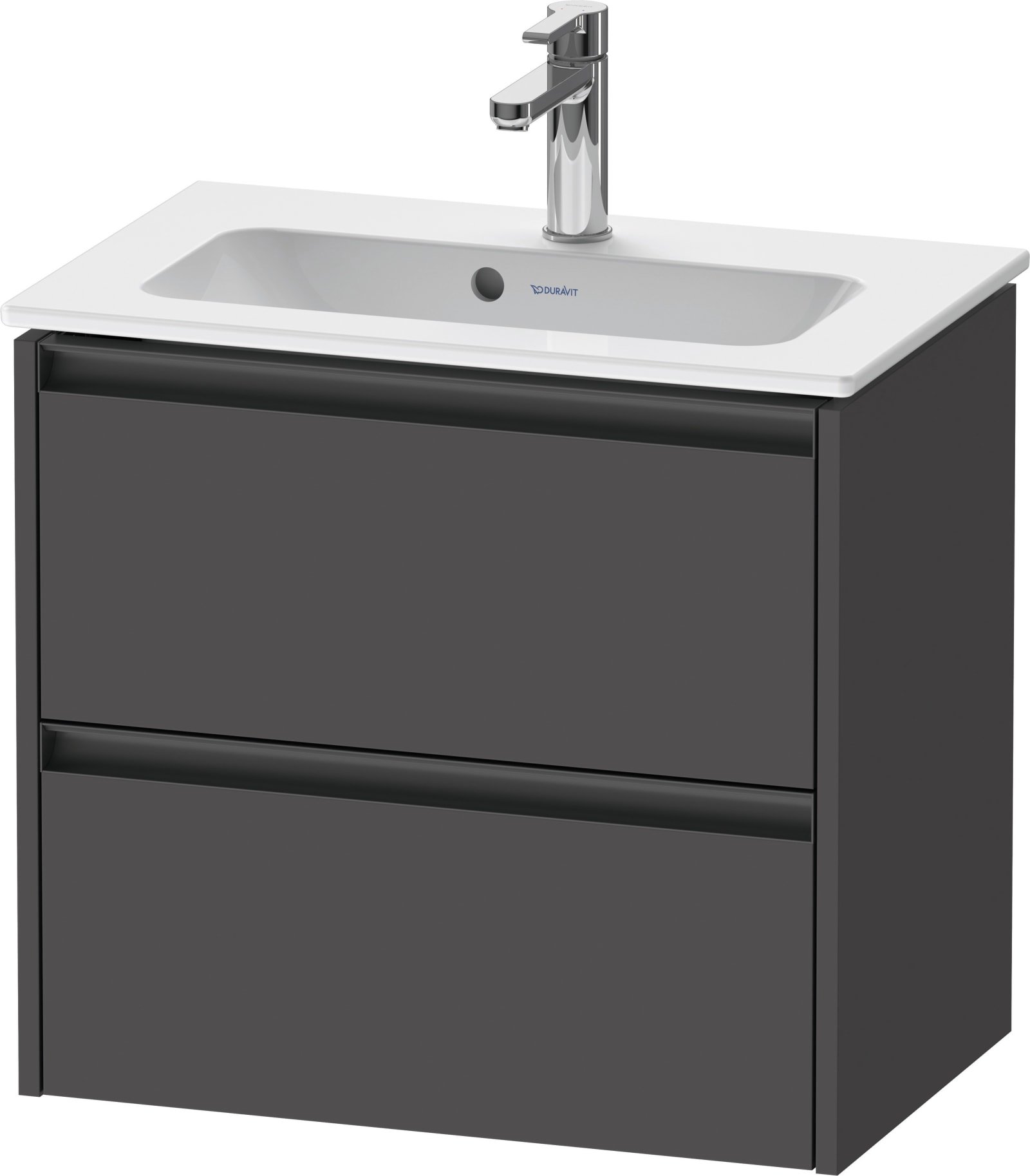 Duravit Ketho.2 Wastafelonderbouw hangend, compact, Grafiet Mat, rechthoekig, aantal kleine lades: 2 – K25255049490000