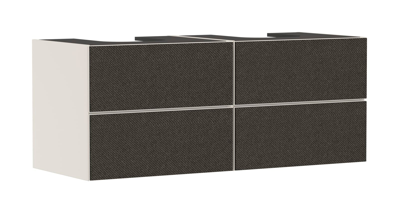 Hansgrohe Xevolos E meubel SMB 1370/550 4 la cons 2 inb wastafels gesl, front TDG