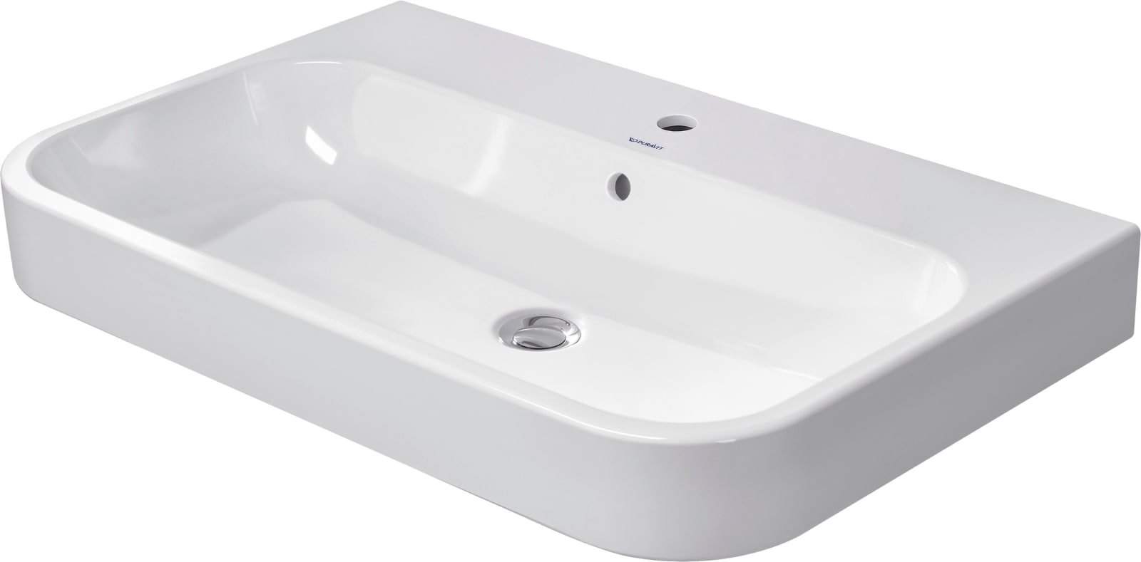 Duravit Happy D.2 Wastafel 800 mm Wit Hoogglans, kraanvlak, aantal kraangaten per wasplaats: 1, overloop, geslepen – 2318800027