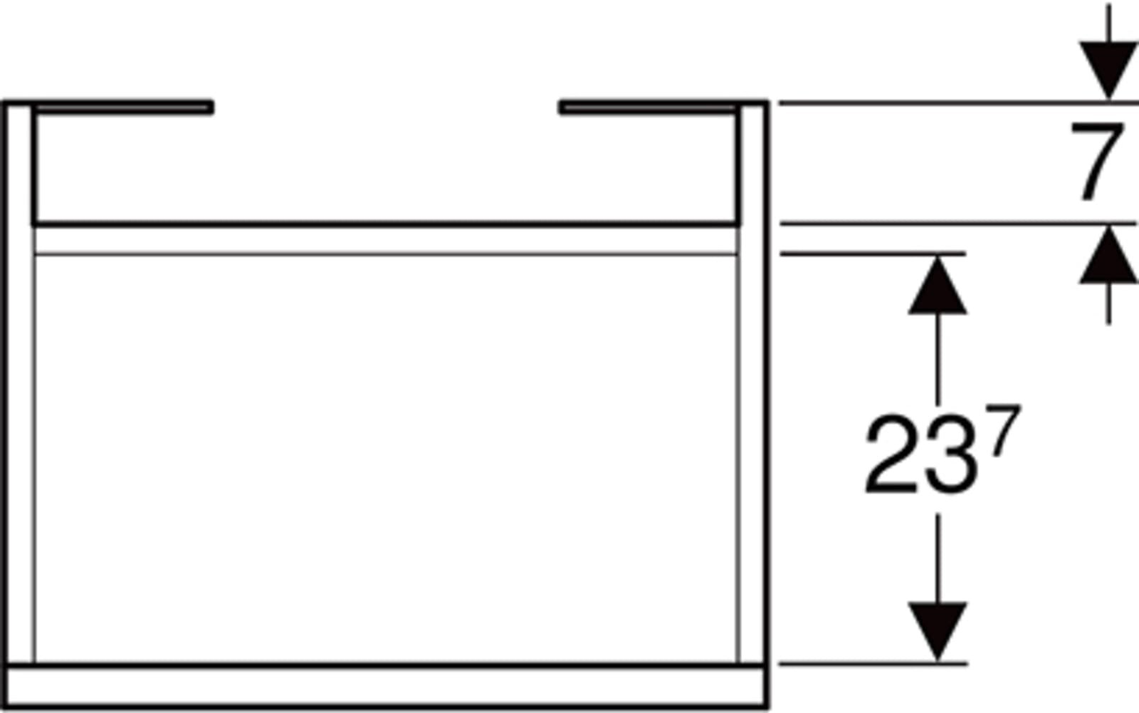 Geberit Renova Plan fontein onderkast, met deur 50cm, licht noten hickory